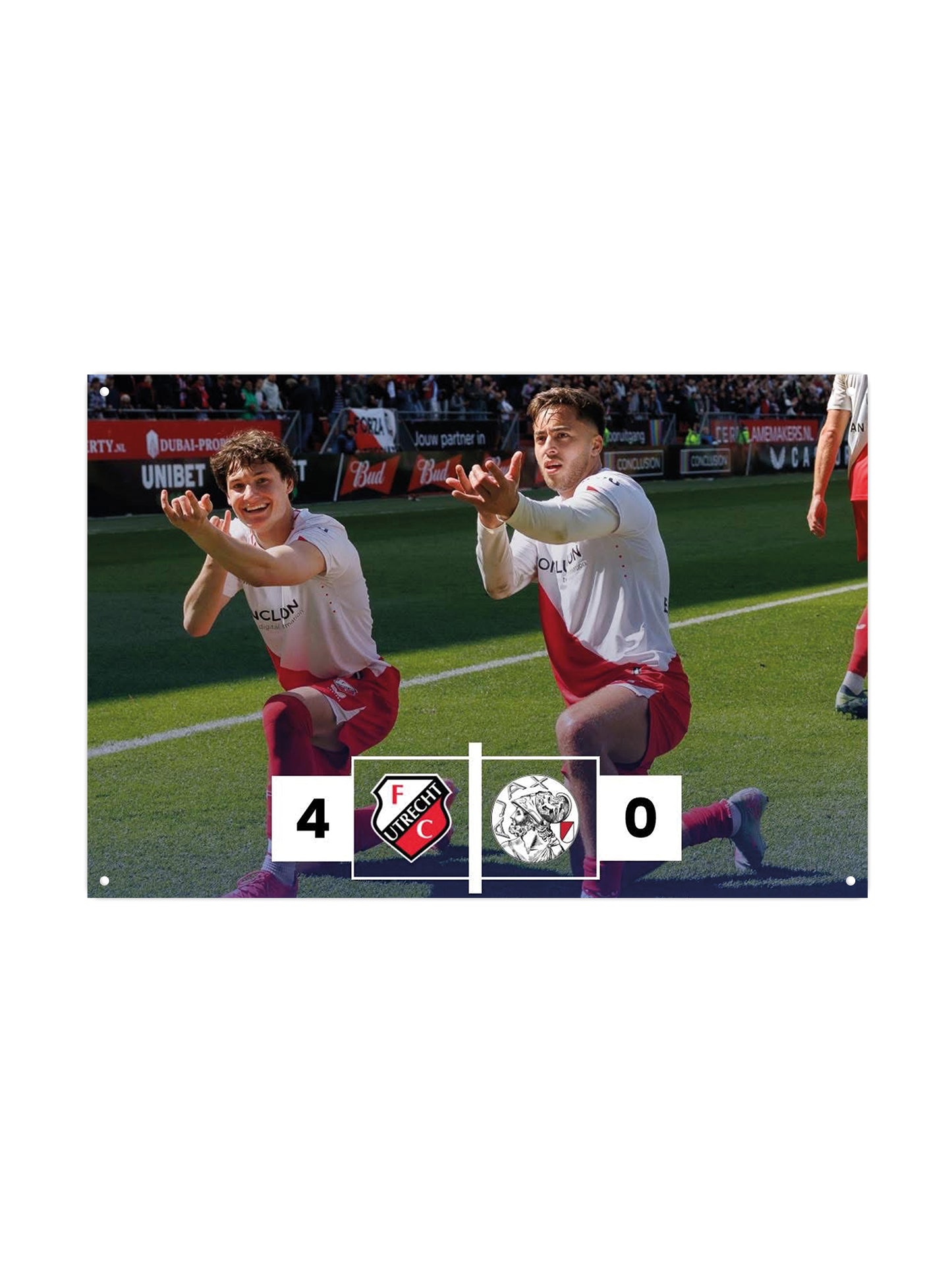 FC Utrecht 4-0 AJAX - 21/04/2025 - Metalen Wandbord