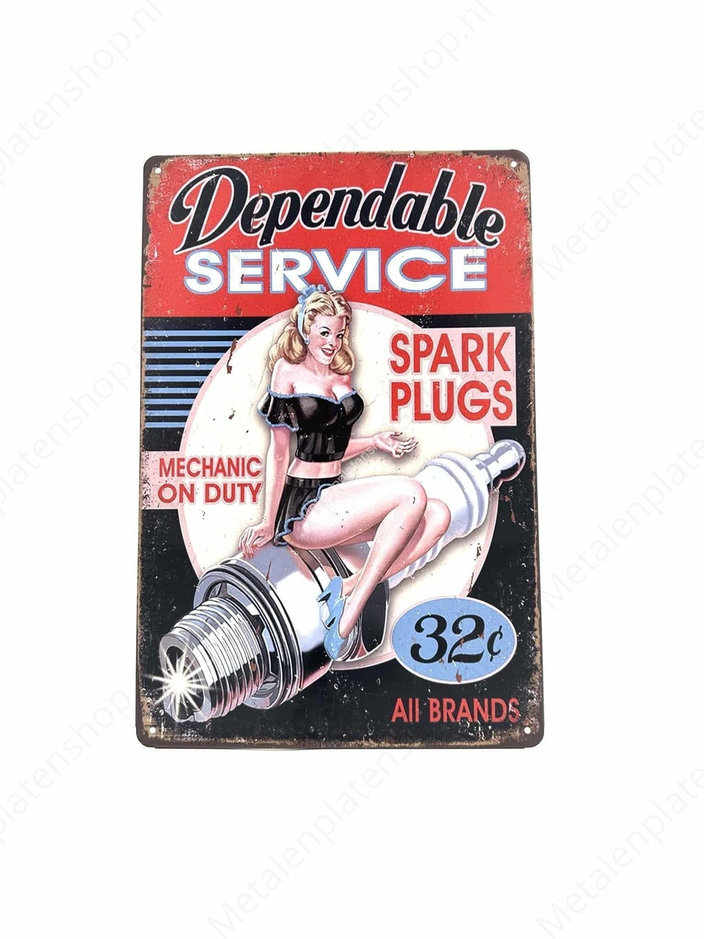 Dependable service - Garage - Metalen Wandbord