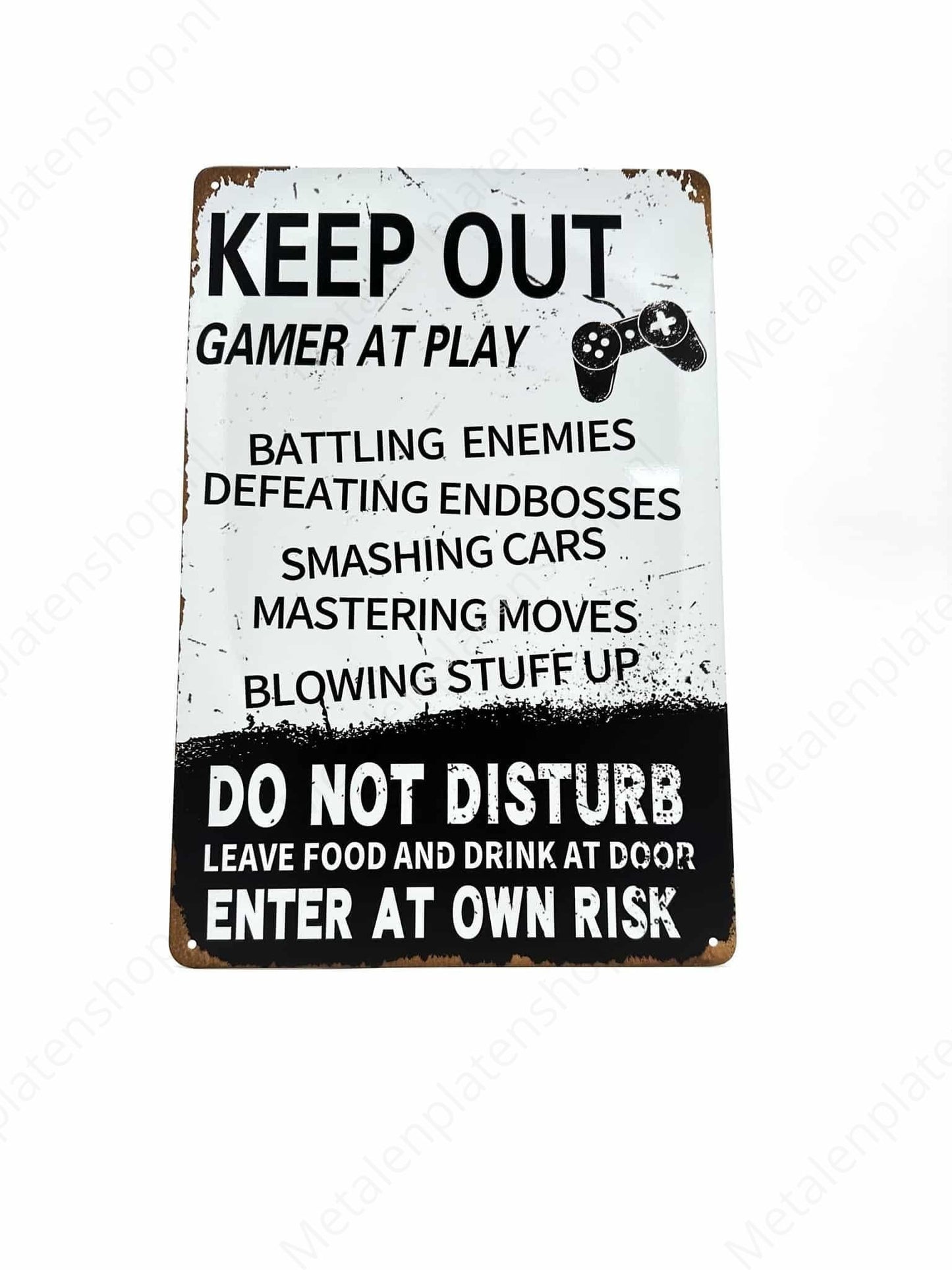 Keep out! Gamers at Play! - Metalen Wandbord
