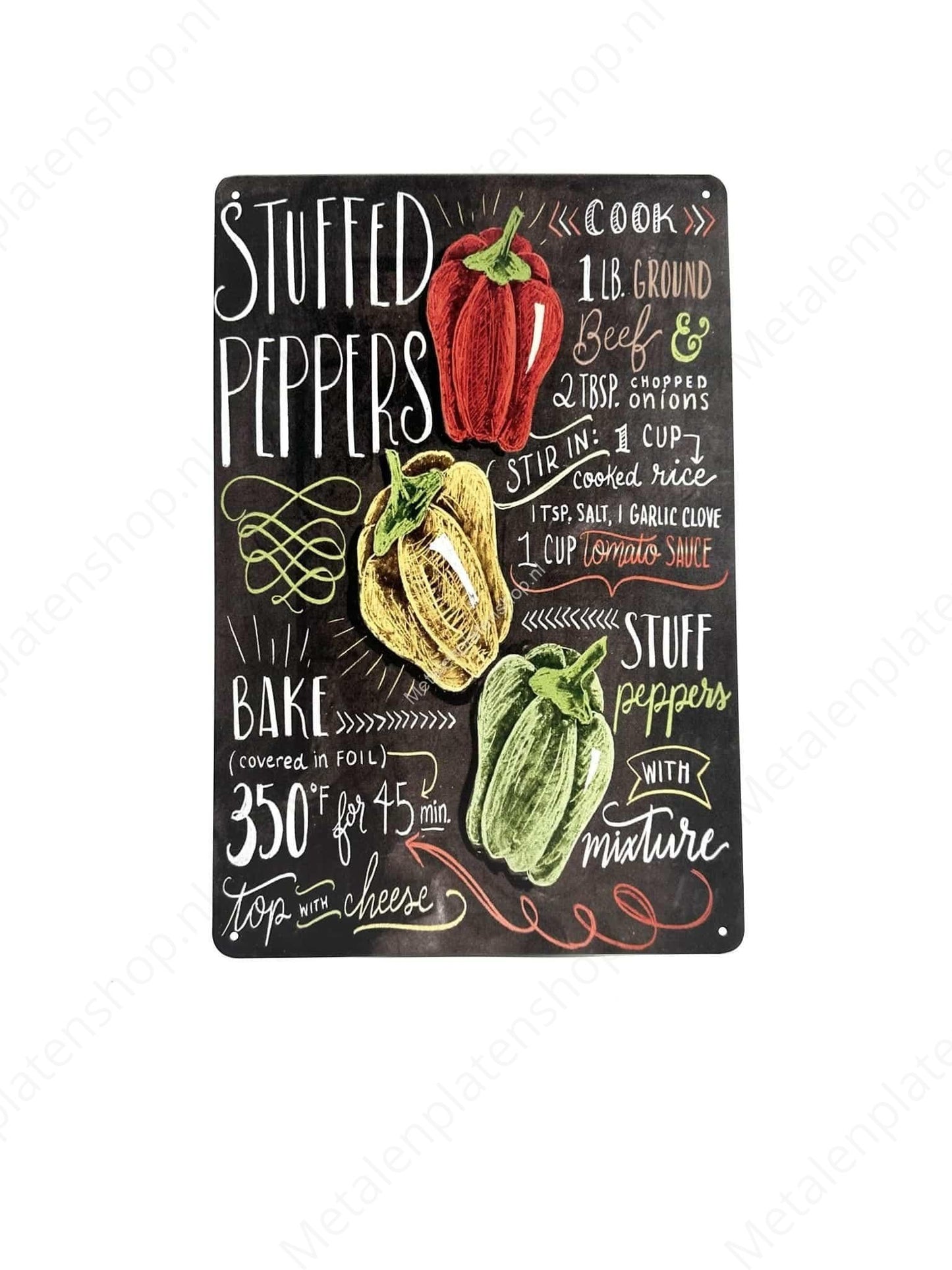 Stuffed Peppers - Krijtbord