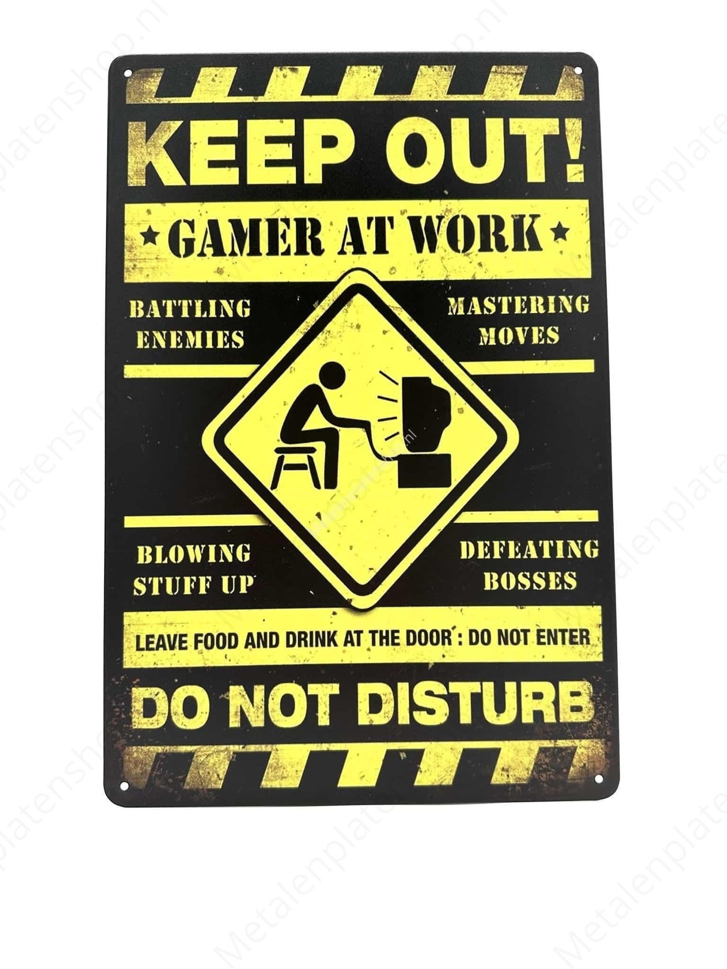 Keep out - Gamer at Work! - Metalen Wandbord