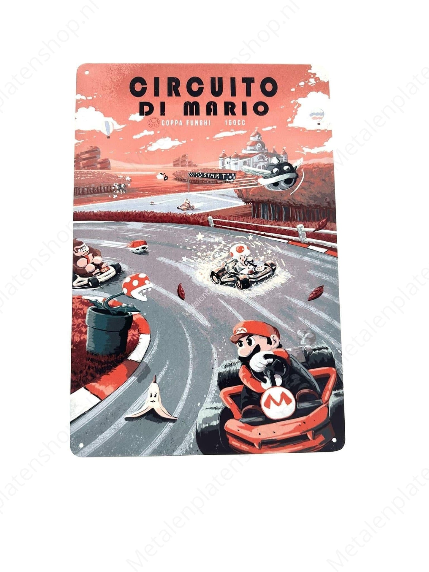 Circuit di Mario - Gamen - Metalen Wandbord
