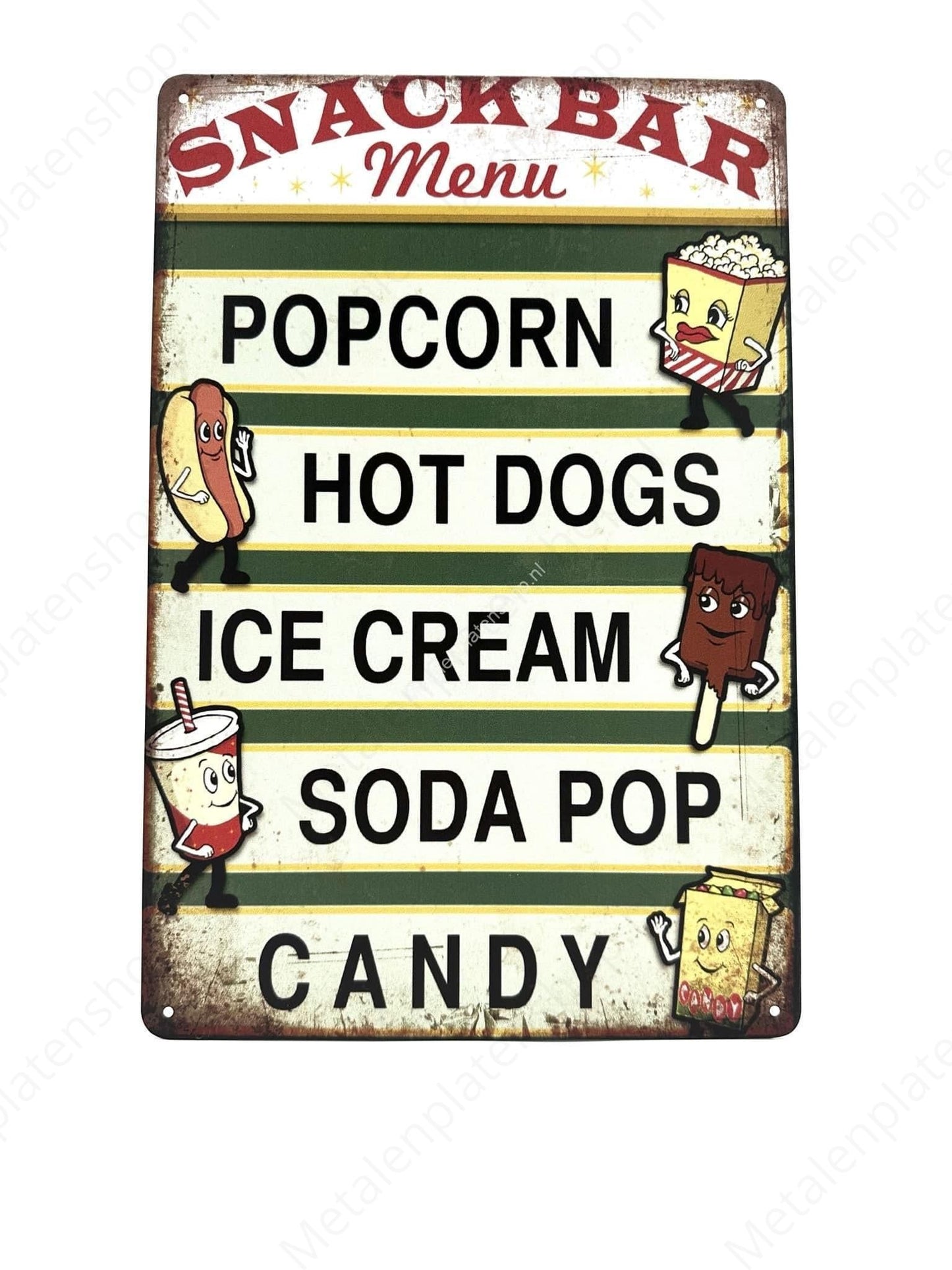 Snackbar Menu - Popcorn Hotdogs Icecream