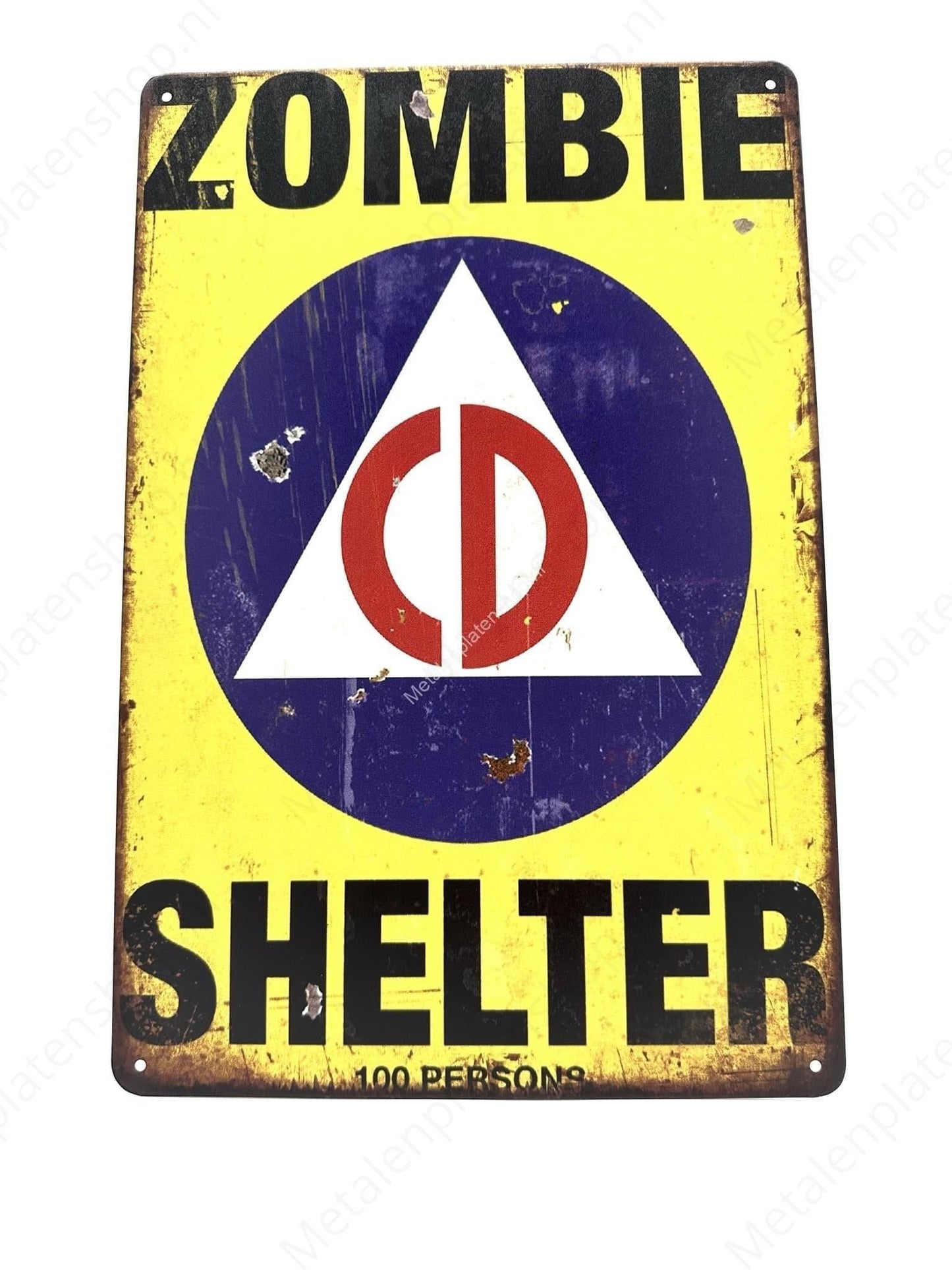 Zombie Shelter - Metal Wall Sign
