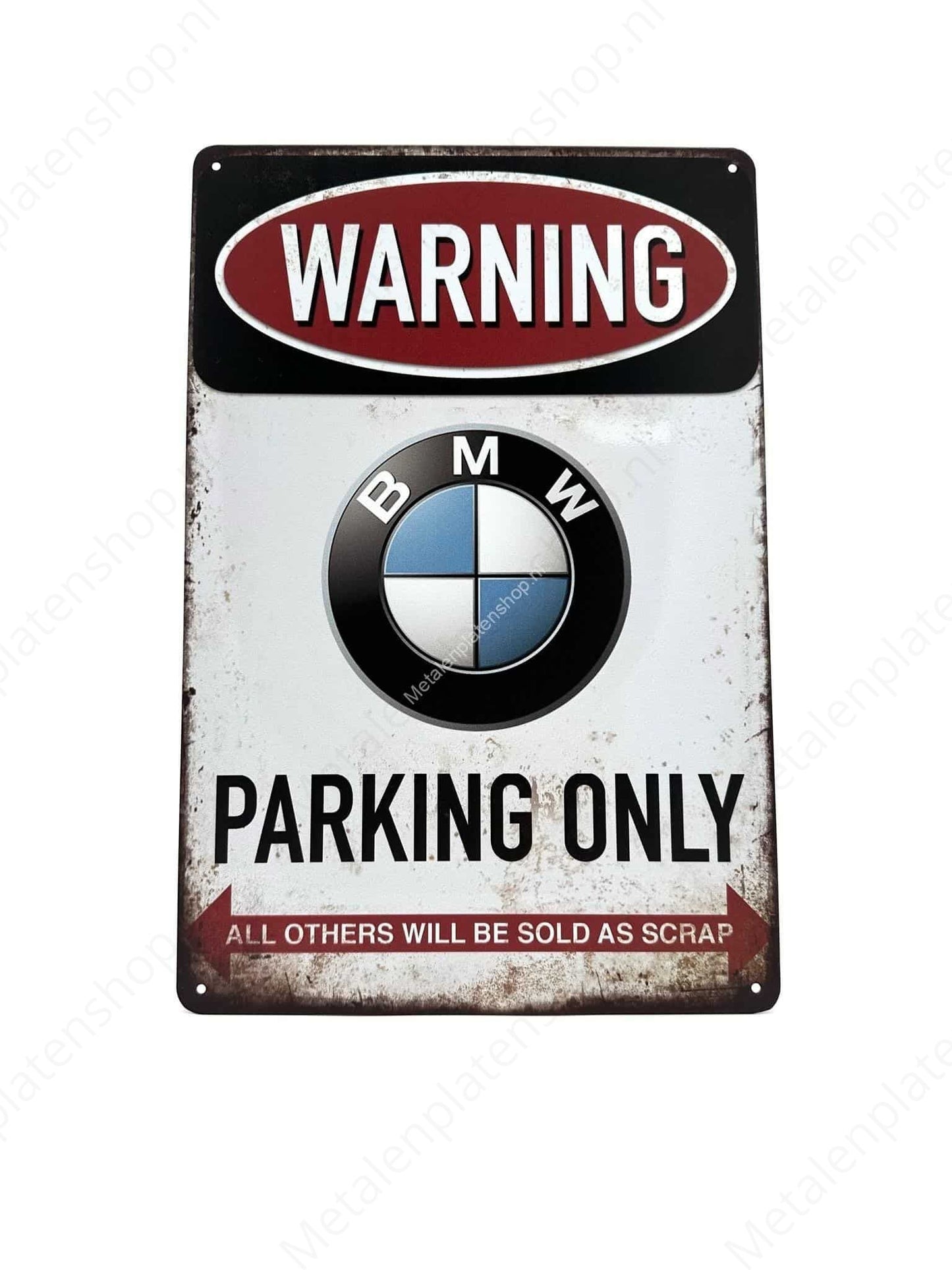 Warning BMW parking only! - Parking - Metal Wall Sign
