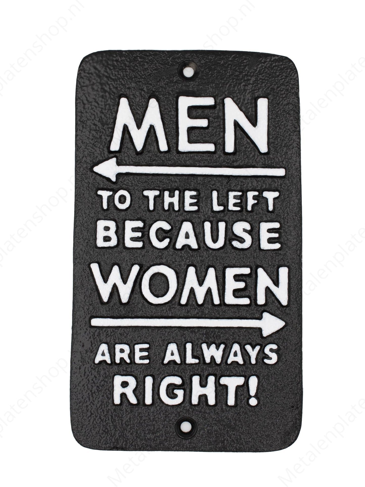 Men to the left becuase Women are always right - Bordje van Gietijzer - 21x12cm