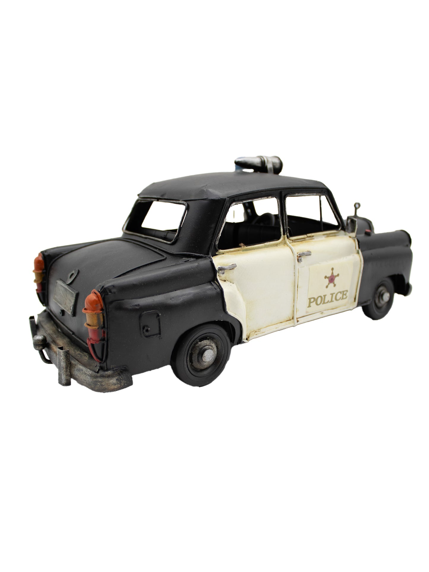 Politie Auto - Metalen Decoratie - 34x16cm