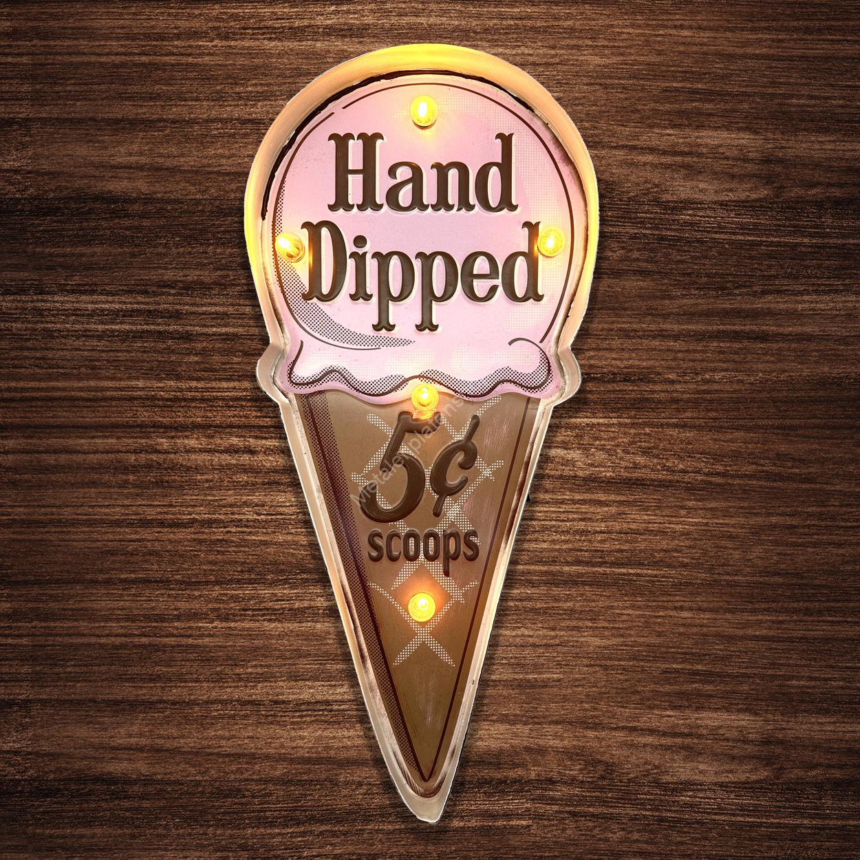 Metalen Lichtbord - Hand Dipped 5c Scoops - LED verlichting
