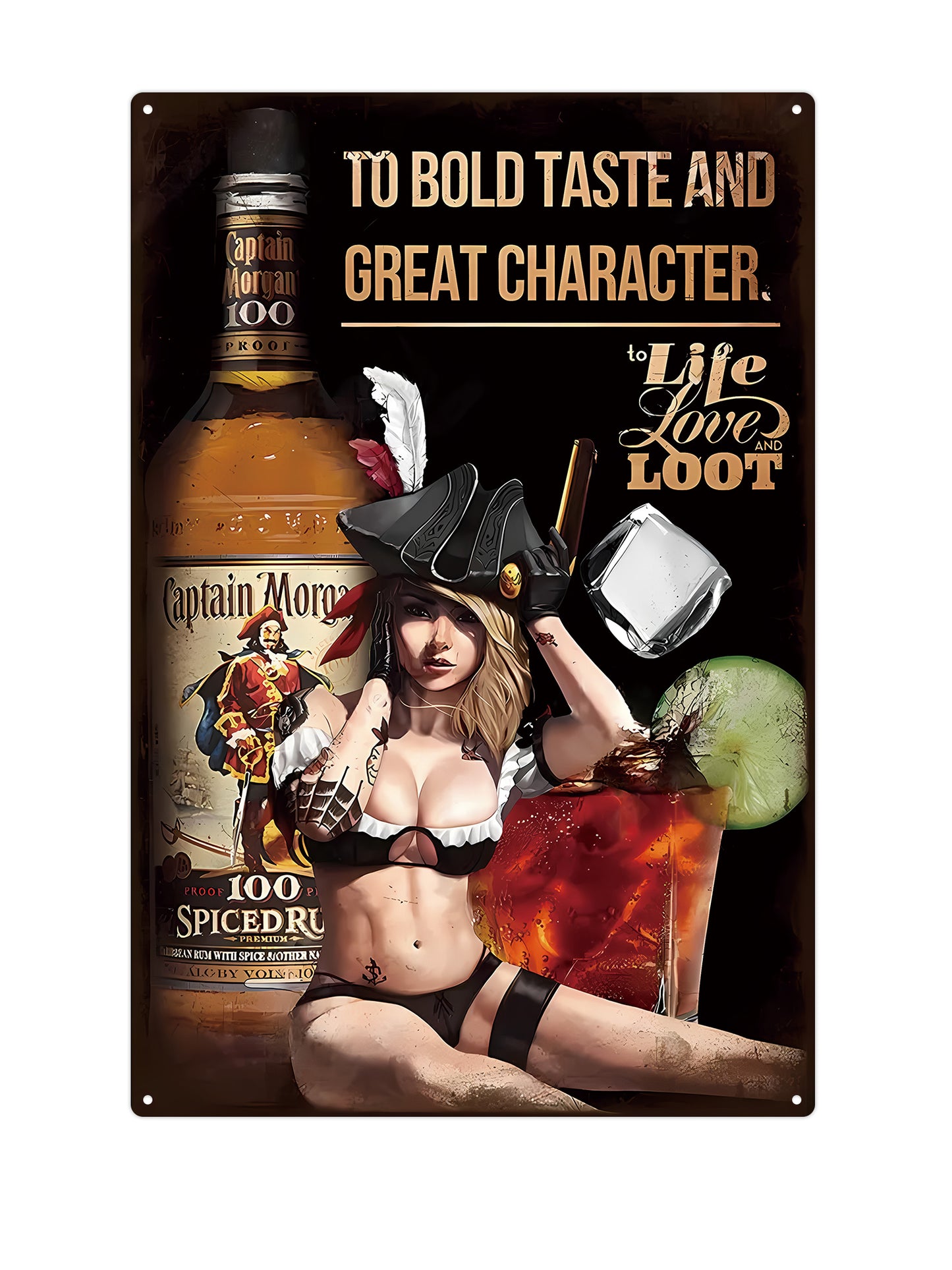 To bold taste and great character - Captain Morgan - Metalen Wandbord