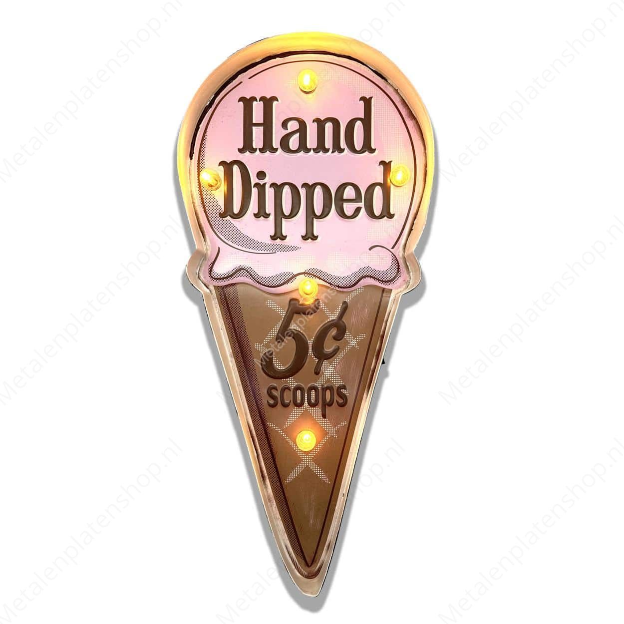 Metalen Lichtbord - Hand Dipped 5c Scoops - LED verlichting