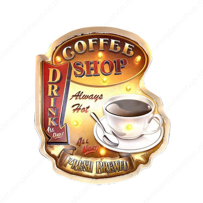 Metalen Lichtbord - Coffeeshop - LED verlichting