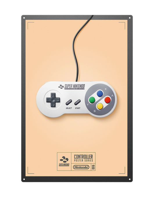 Super Nintendo Controller - Metalen wandbord