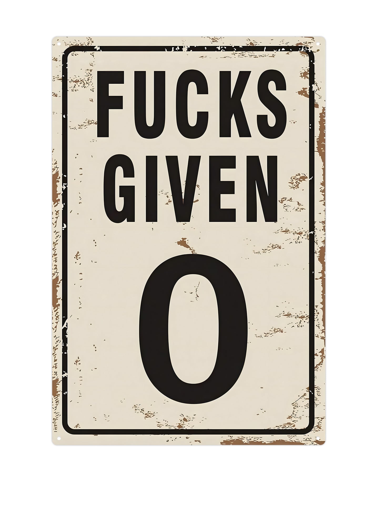 F*cks given 0 - Metalen wandbord