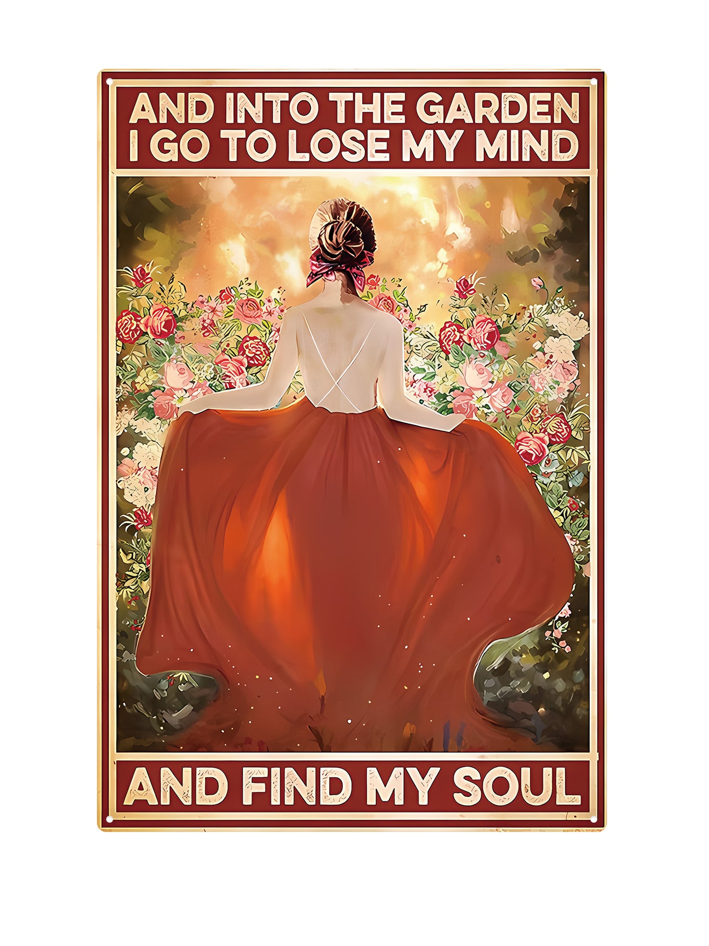 And into the garden I go to lose my mind - Metalen Wandbord