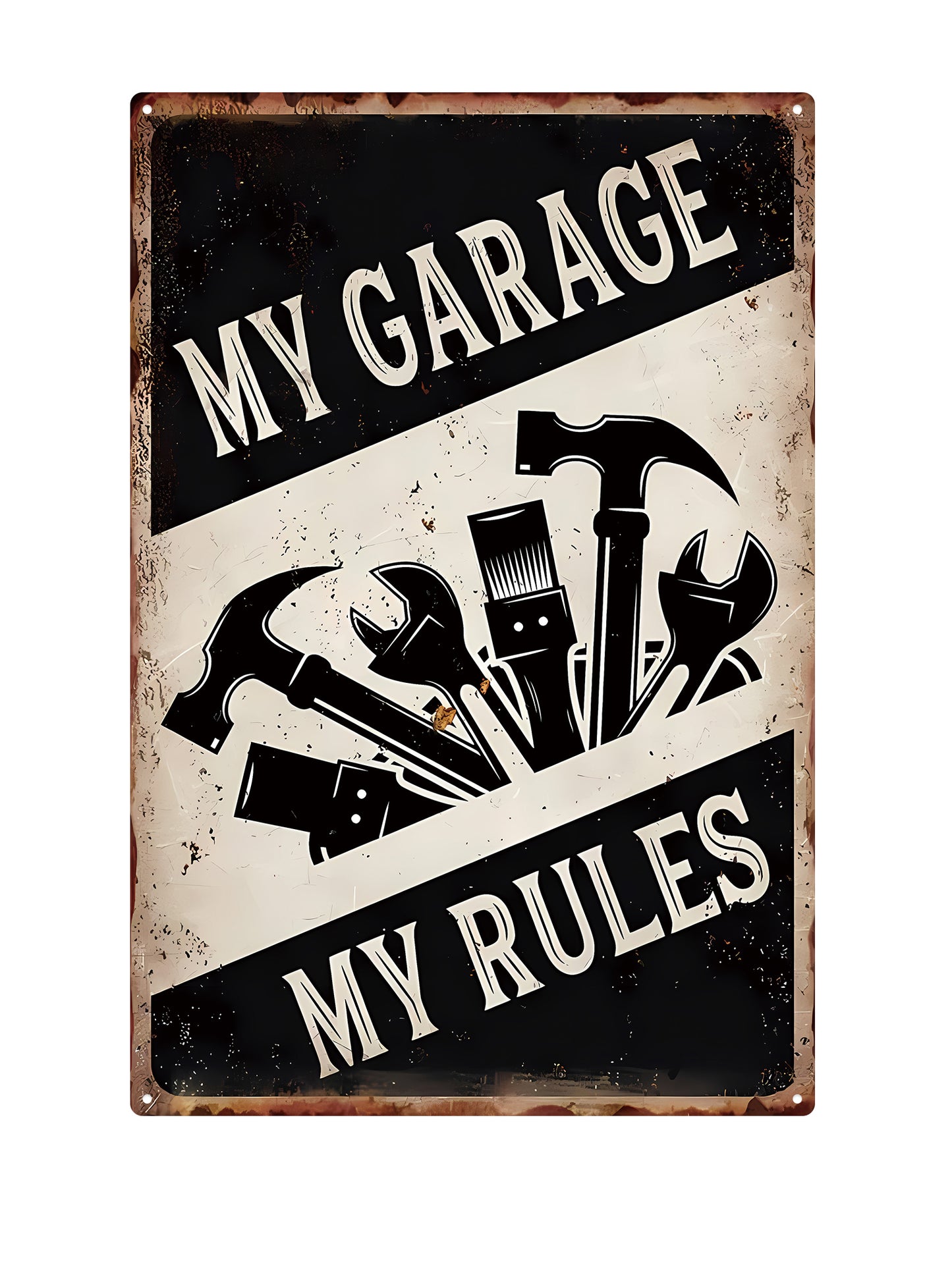 My Garage - My Rules - Metalen Wandbord