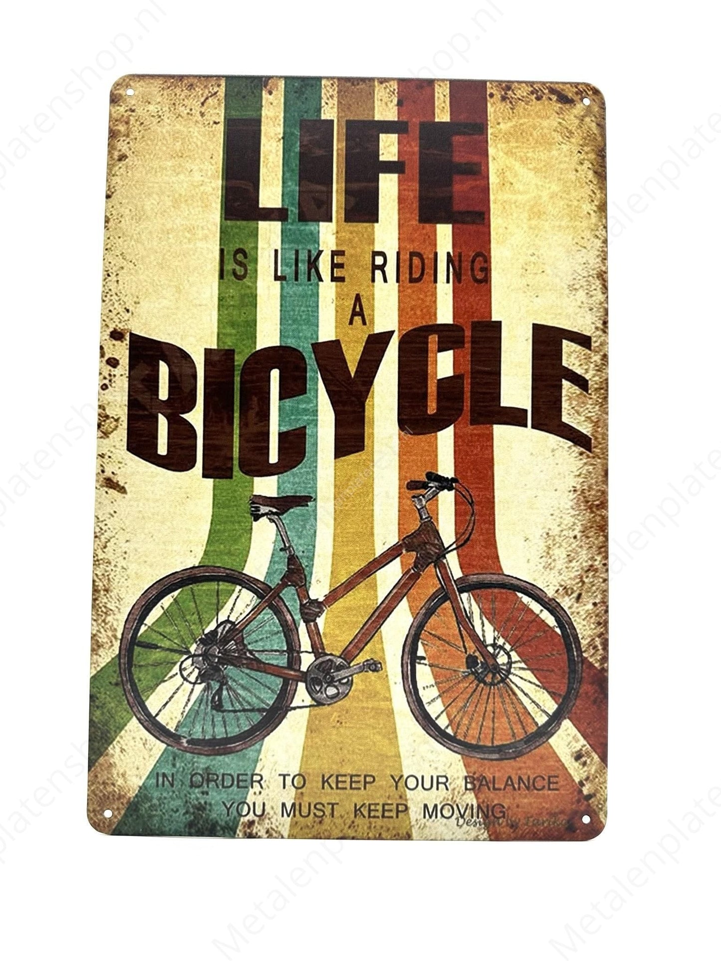 Life is like riding a Bicycle - Metal Wall Sign