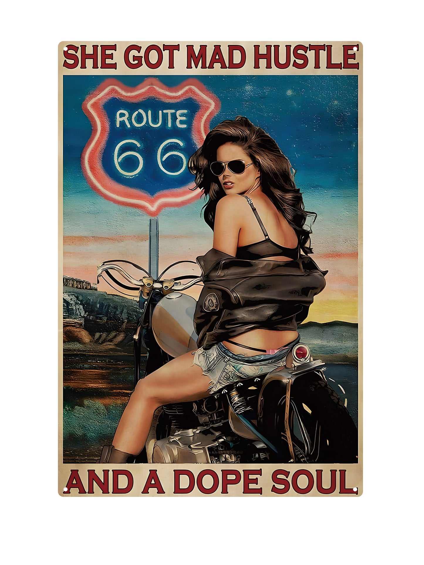She god mad hustle and dope soul - Metalen Wandbord