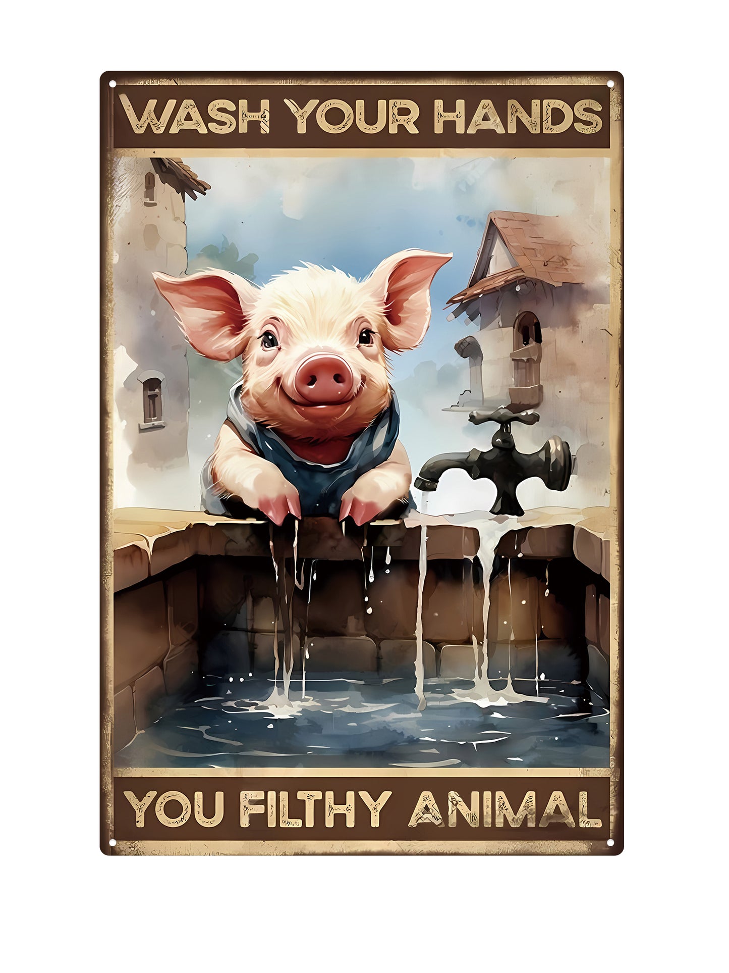 Wash your hands you filthy animal - Metalen Wandbord