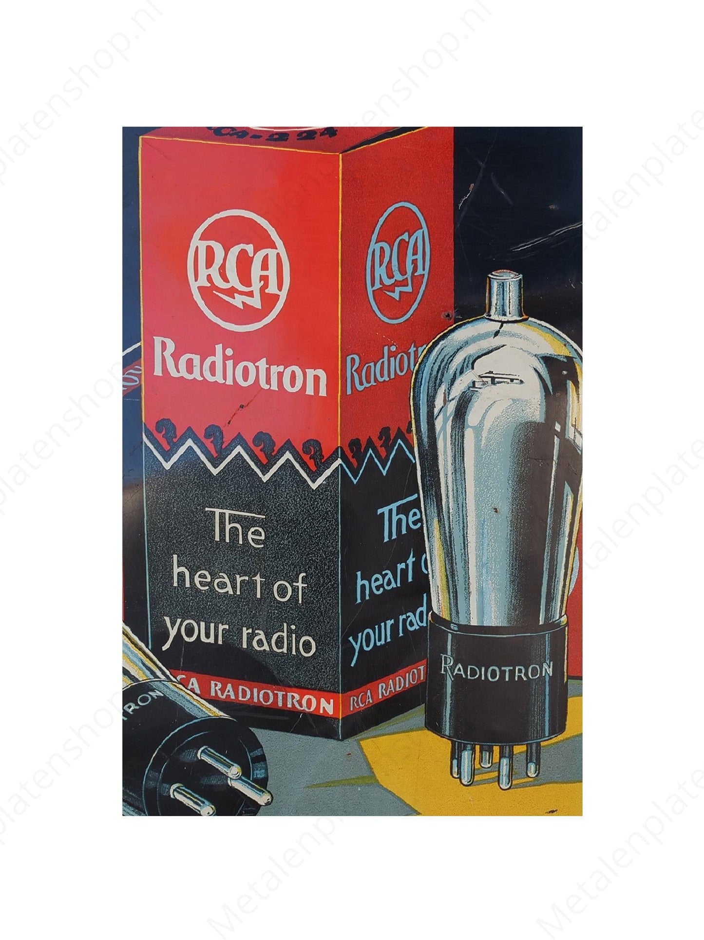 Radiotron - The Heart of your Radio - Metalen Wandbord