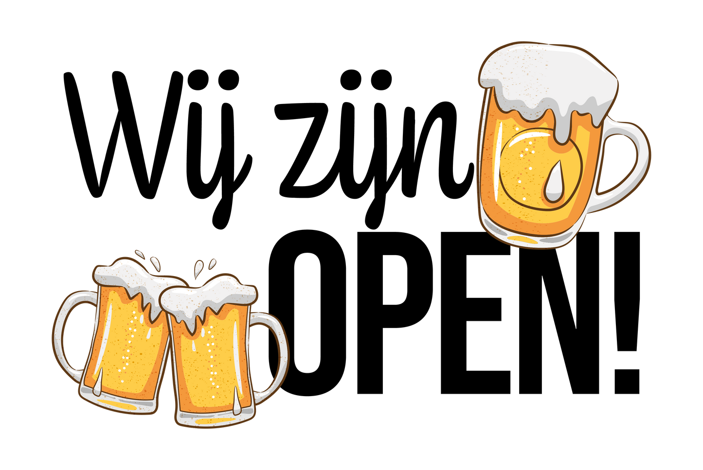 Wij zijn open - Bier - Metalen wandbord