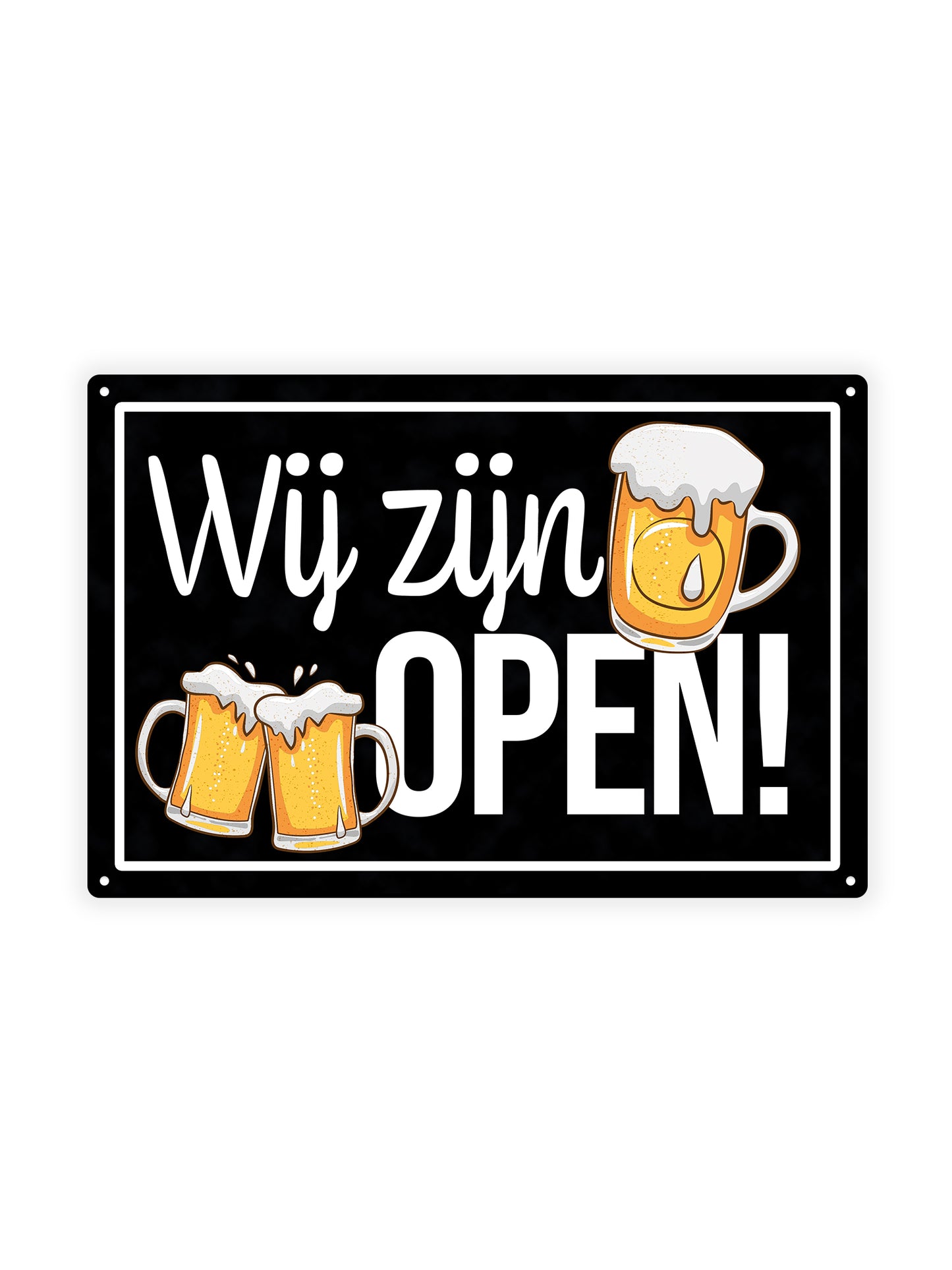 Wij zijn open - Bier - Metalen wandbord