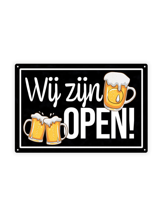 Wij zijn open - Bier - Metalen wandbord