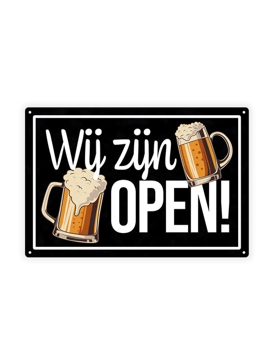Wij zijn open - Cafe Bord - Metalen wandbord