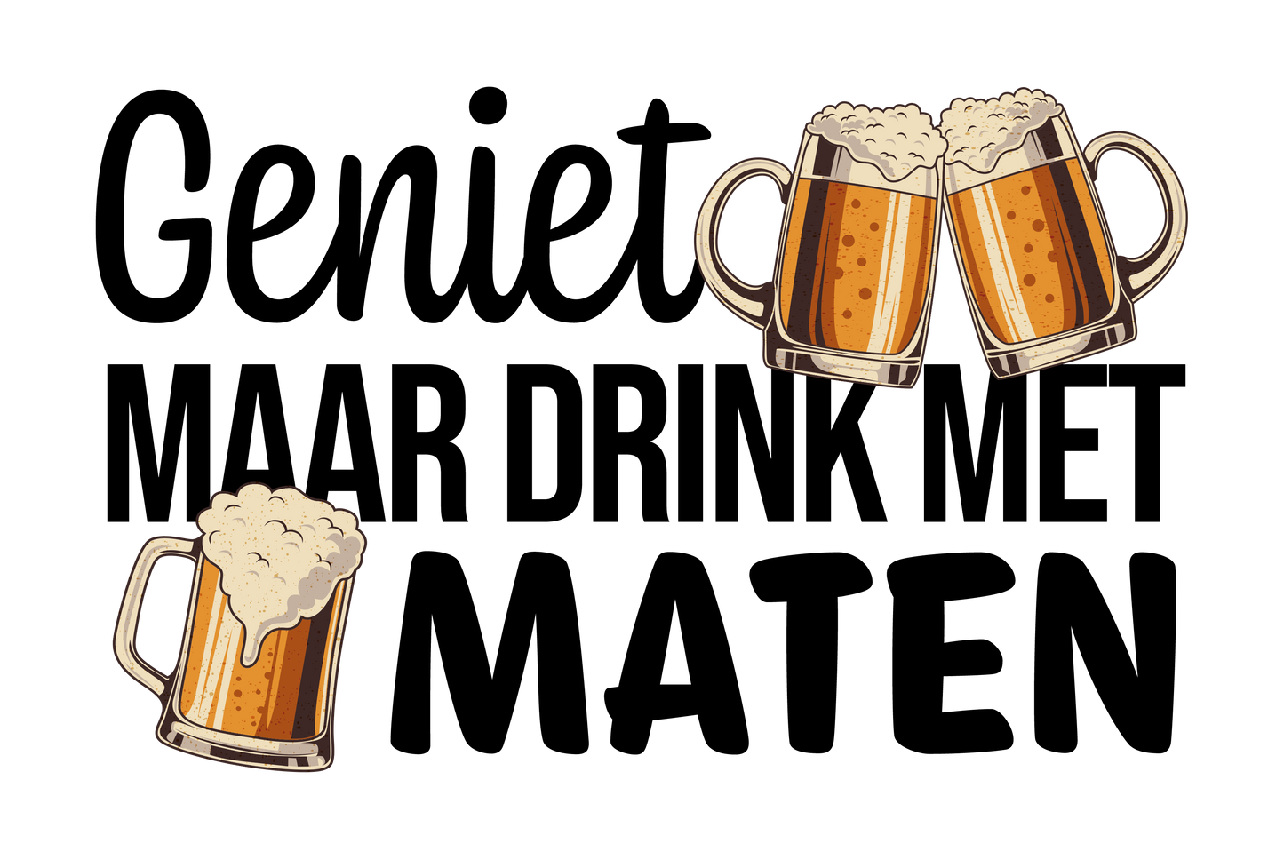 Geniet maar drink met maten - Cafe Bord - Metalen wandbord
