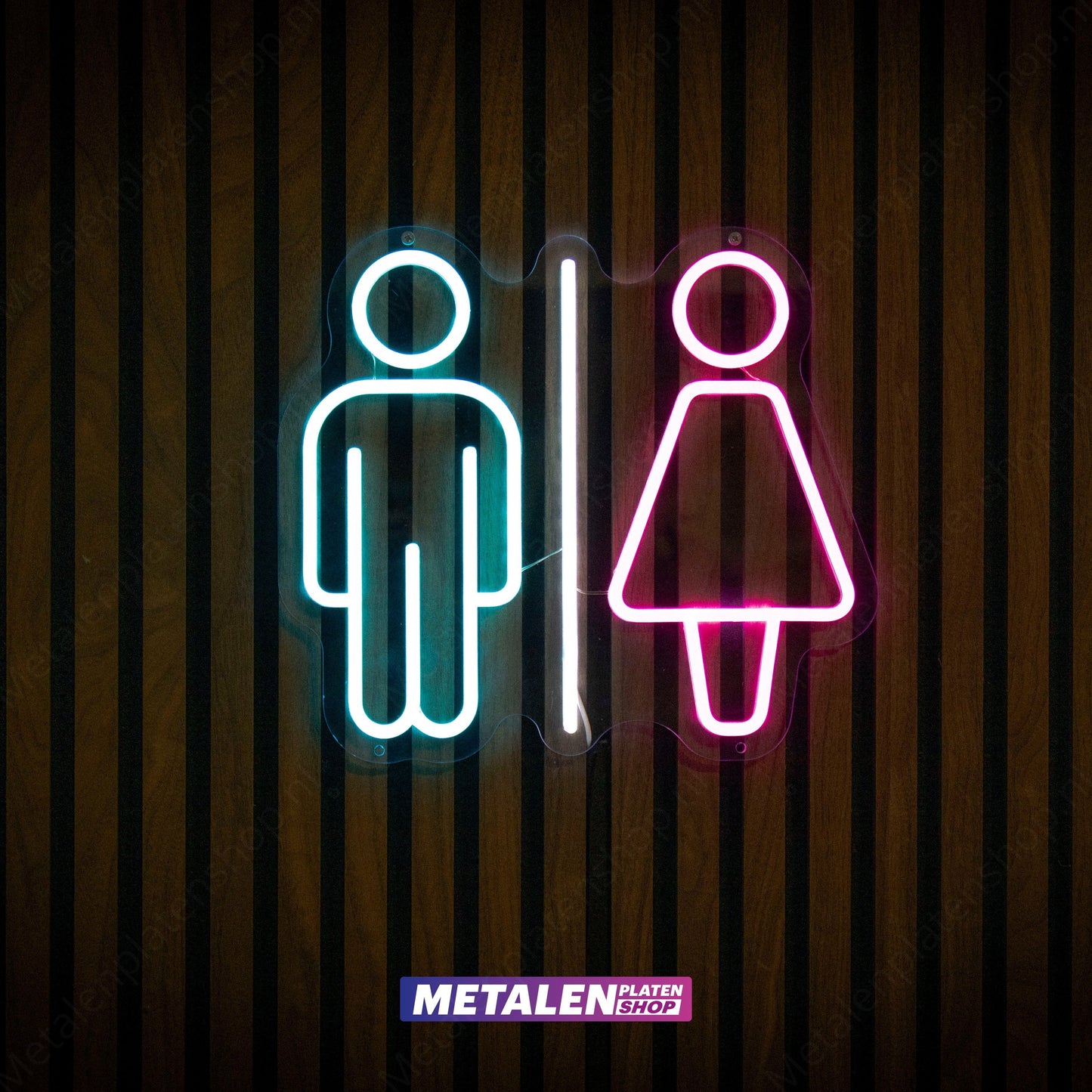 Toilette Herren/Damen - Neonschild - LED 
