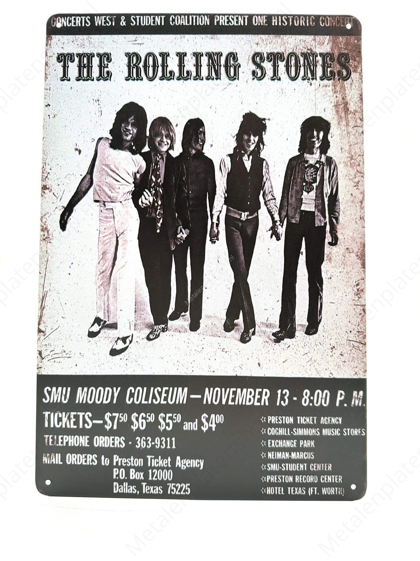 The Rolling Stones November 13 - Metalen Wandbord