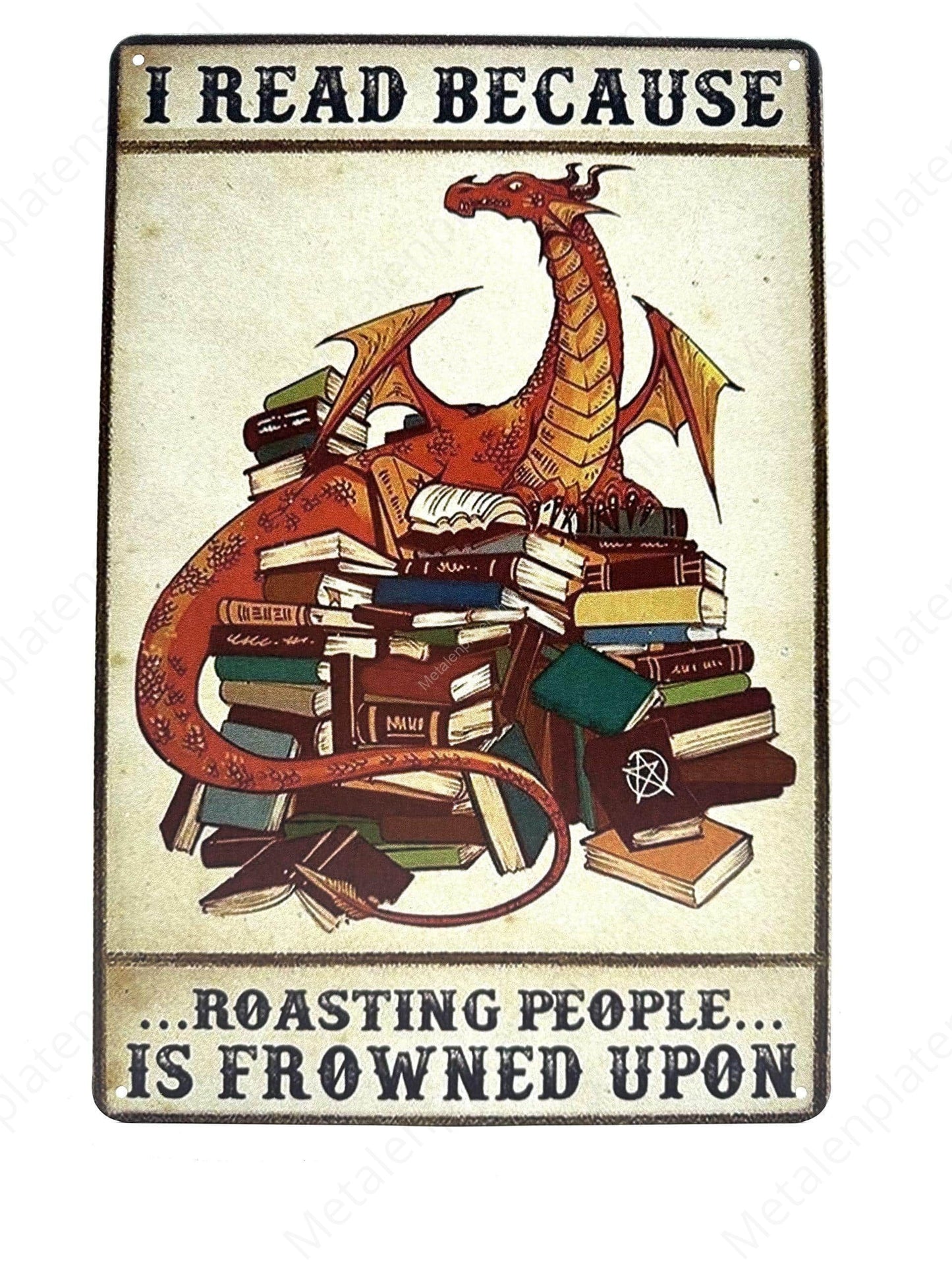 I Read Because - Metalen Wandbord