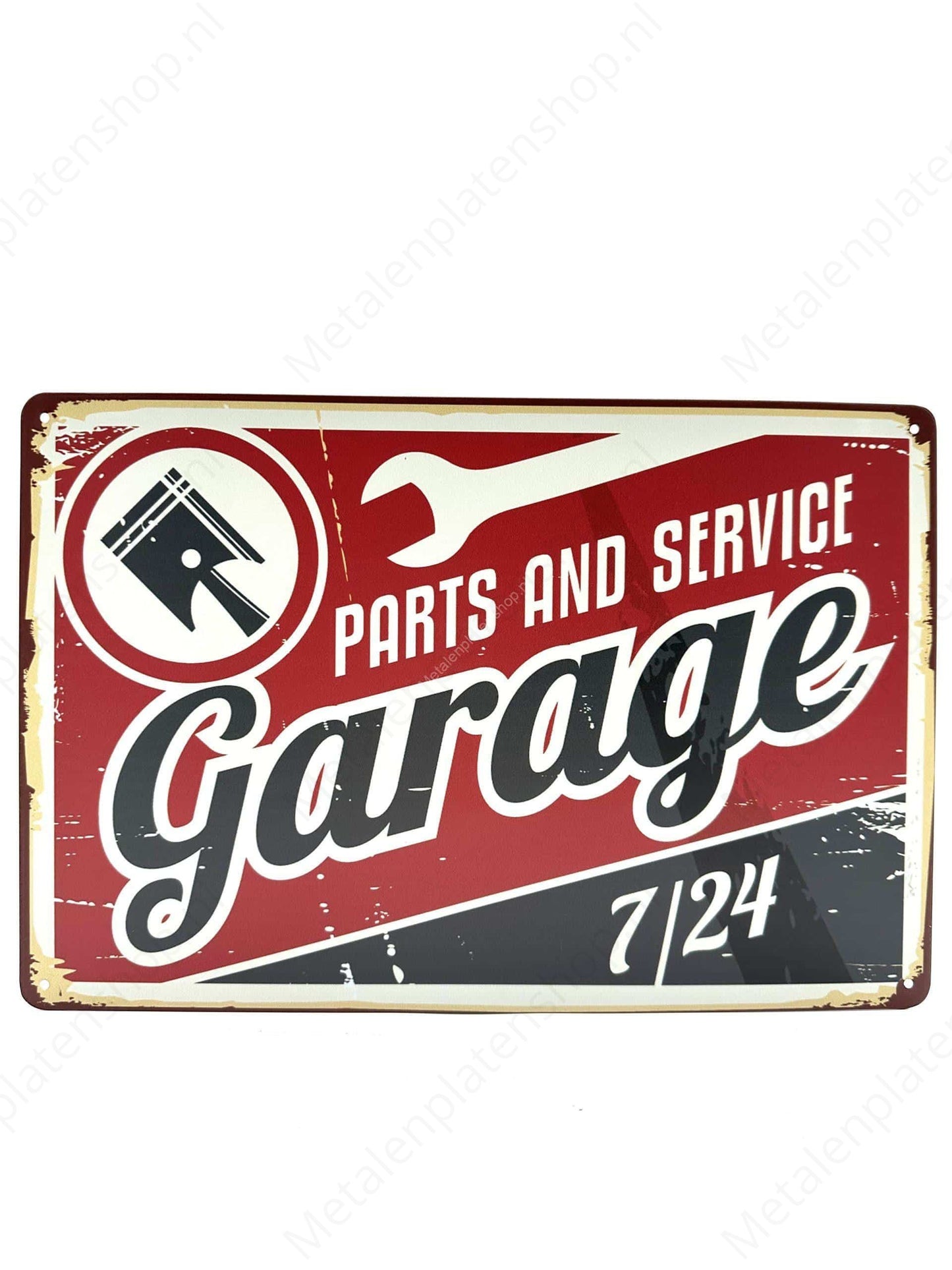 Parts and Service Garage - Metalen Wandbord
