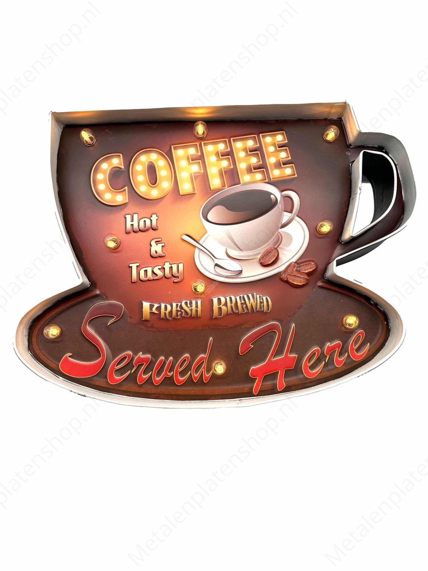 Metalen Lichtbord - Coffee - LED verlichting