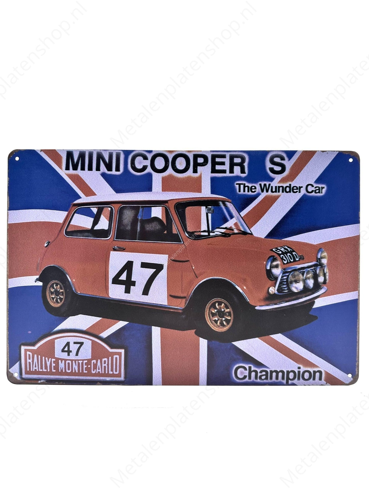 Mini Cooper S The Wunder Car - Metalen Wandbord