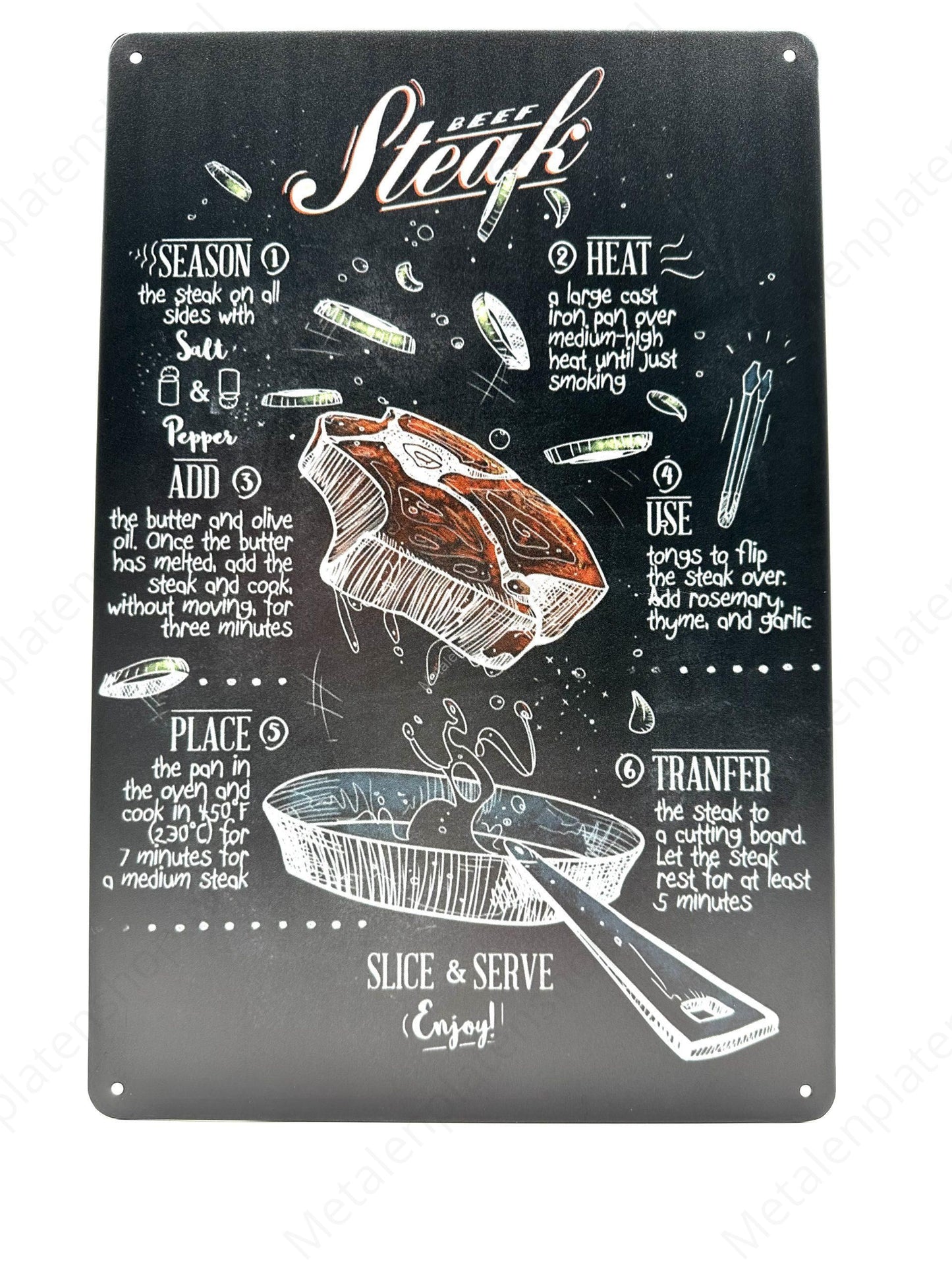 Beef Steak - Metalen Wandbord