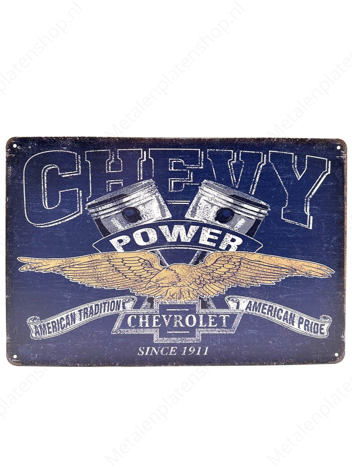 Chevy Power Chevrolet - Metalen Wandbord
