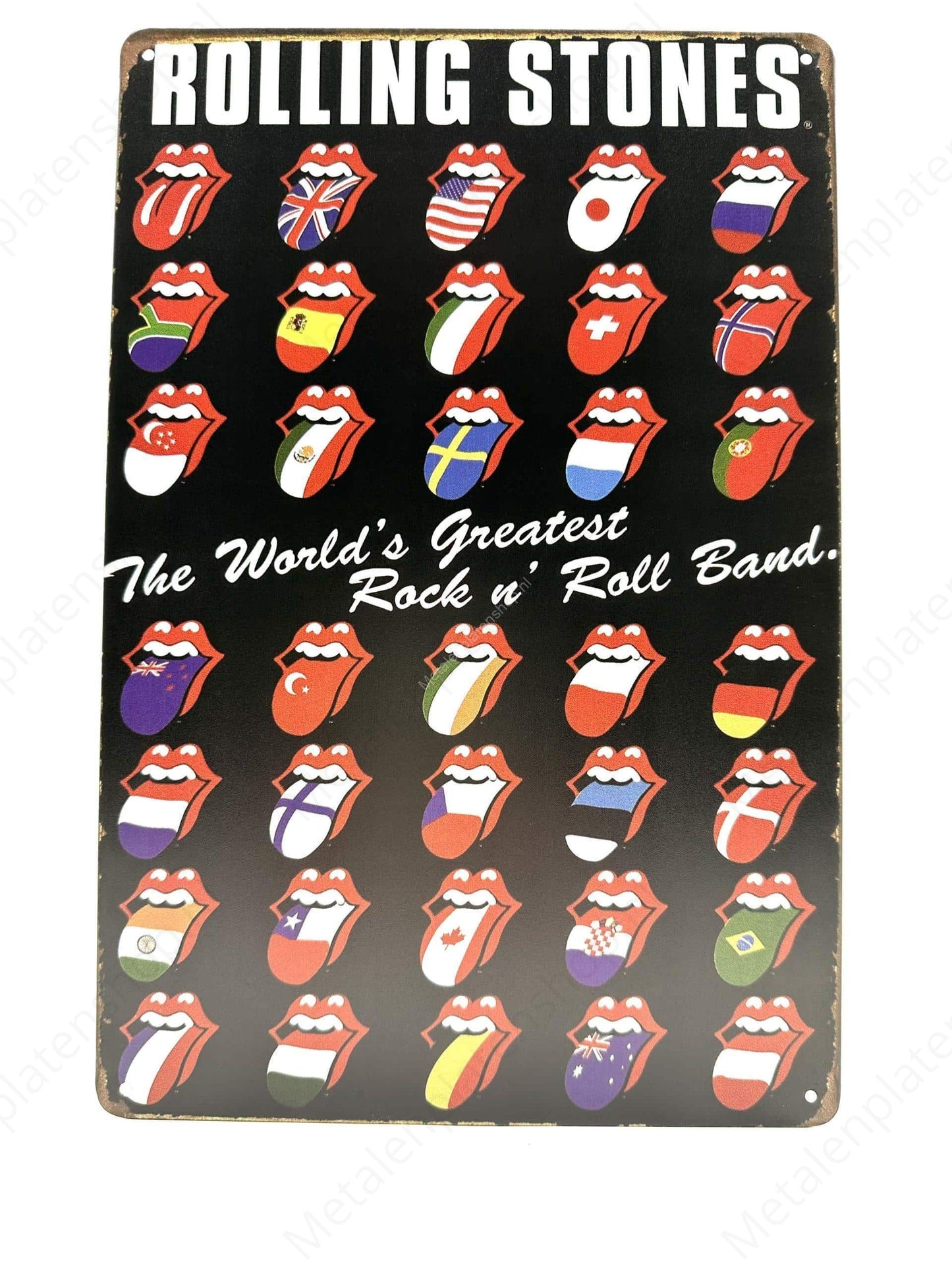 Rolling Stones The World Greatest - Metalen Wandbord