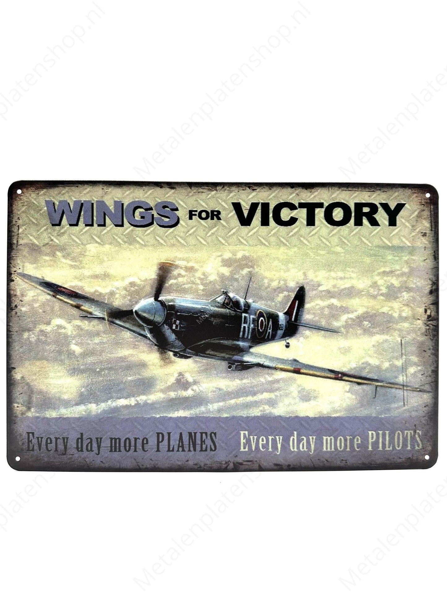 Wings for Victory - Metalen Wandbord