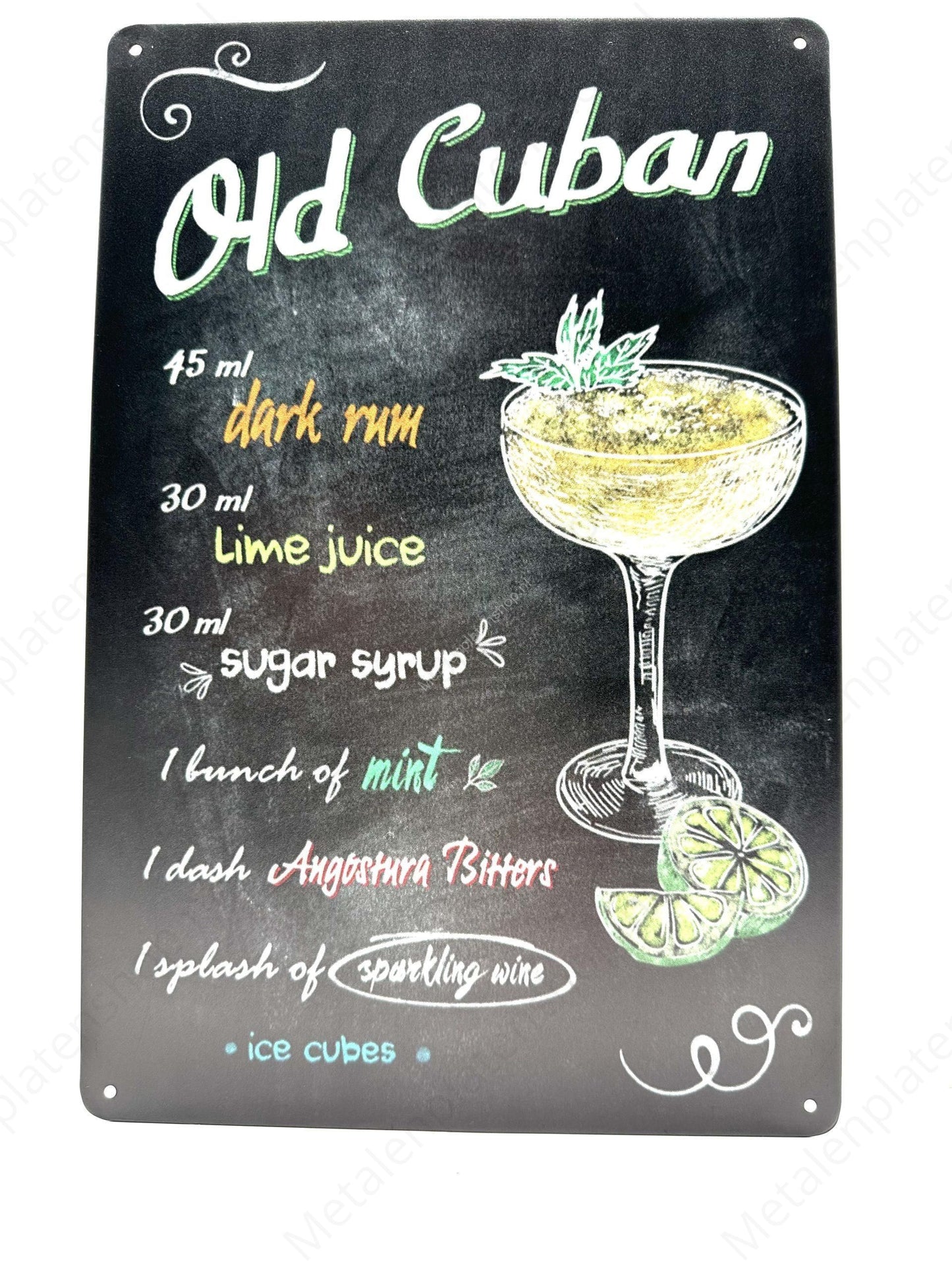 Old Cuban - Metalen Wandbord