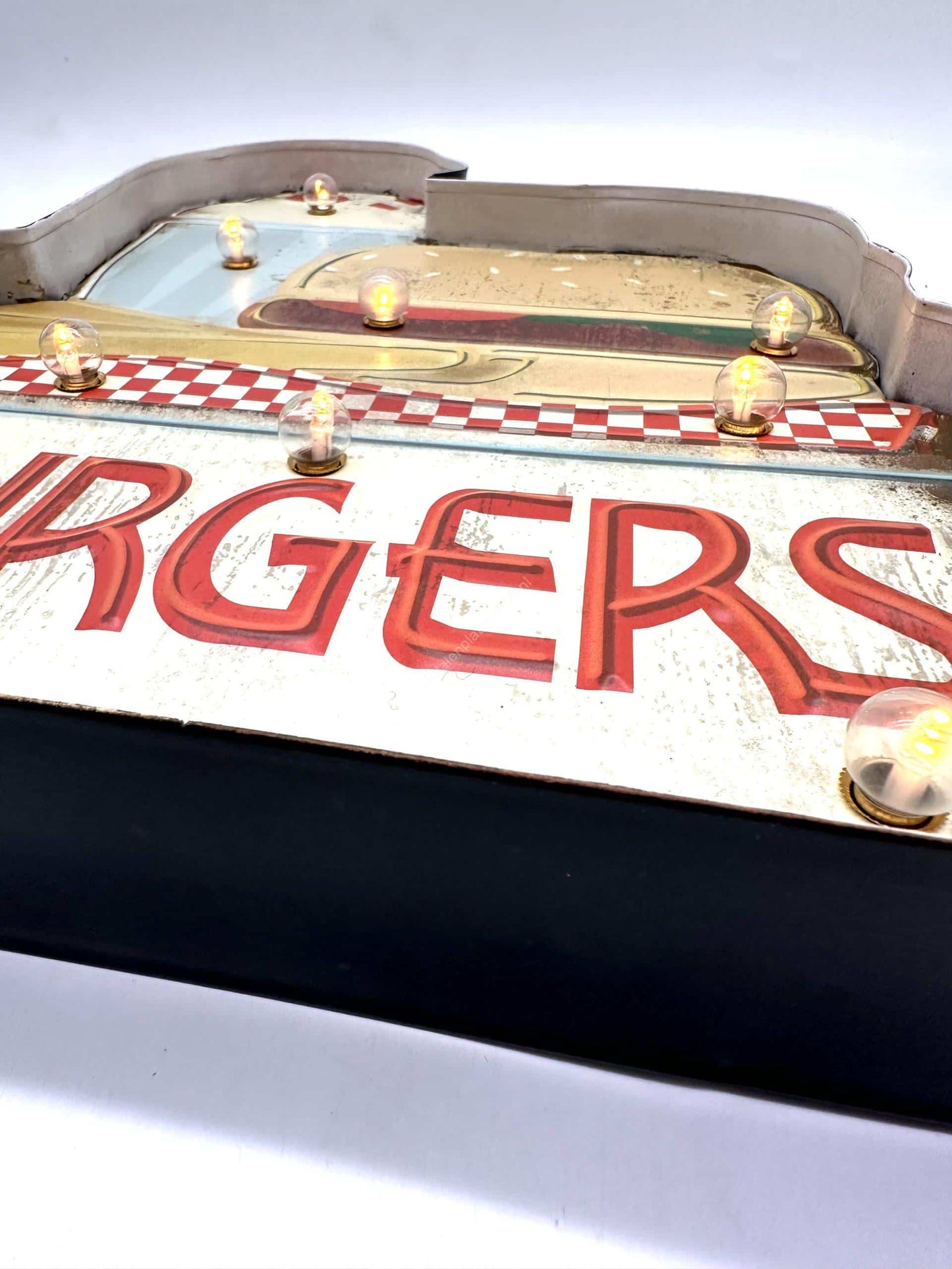 Metalen Lichtbord - Burgers - LED verlichting