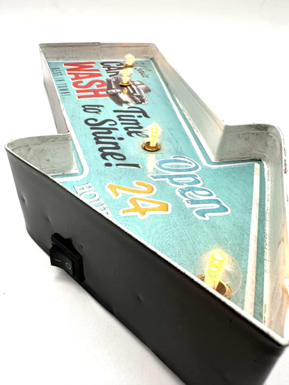 Metall-Lichtschild – Autowaschanlage – LED-Beleuchtung