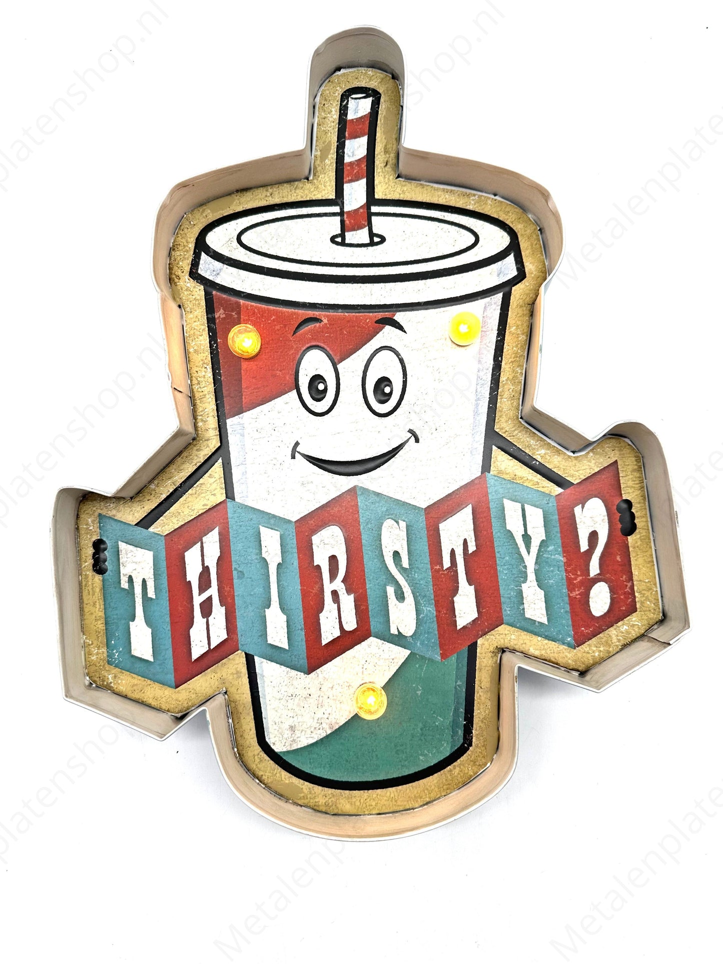 Metalen Lichtbord - Thirsty - LED verlichting
