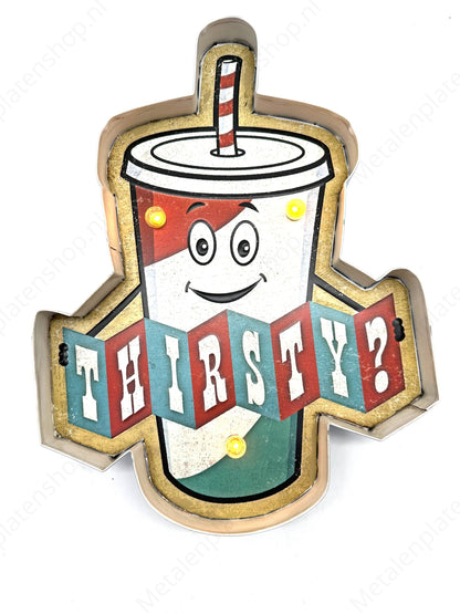 Metalen Lichtbord - Thirsty - LED verlichting