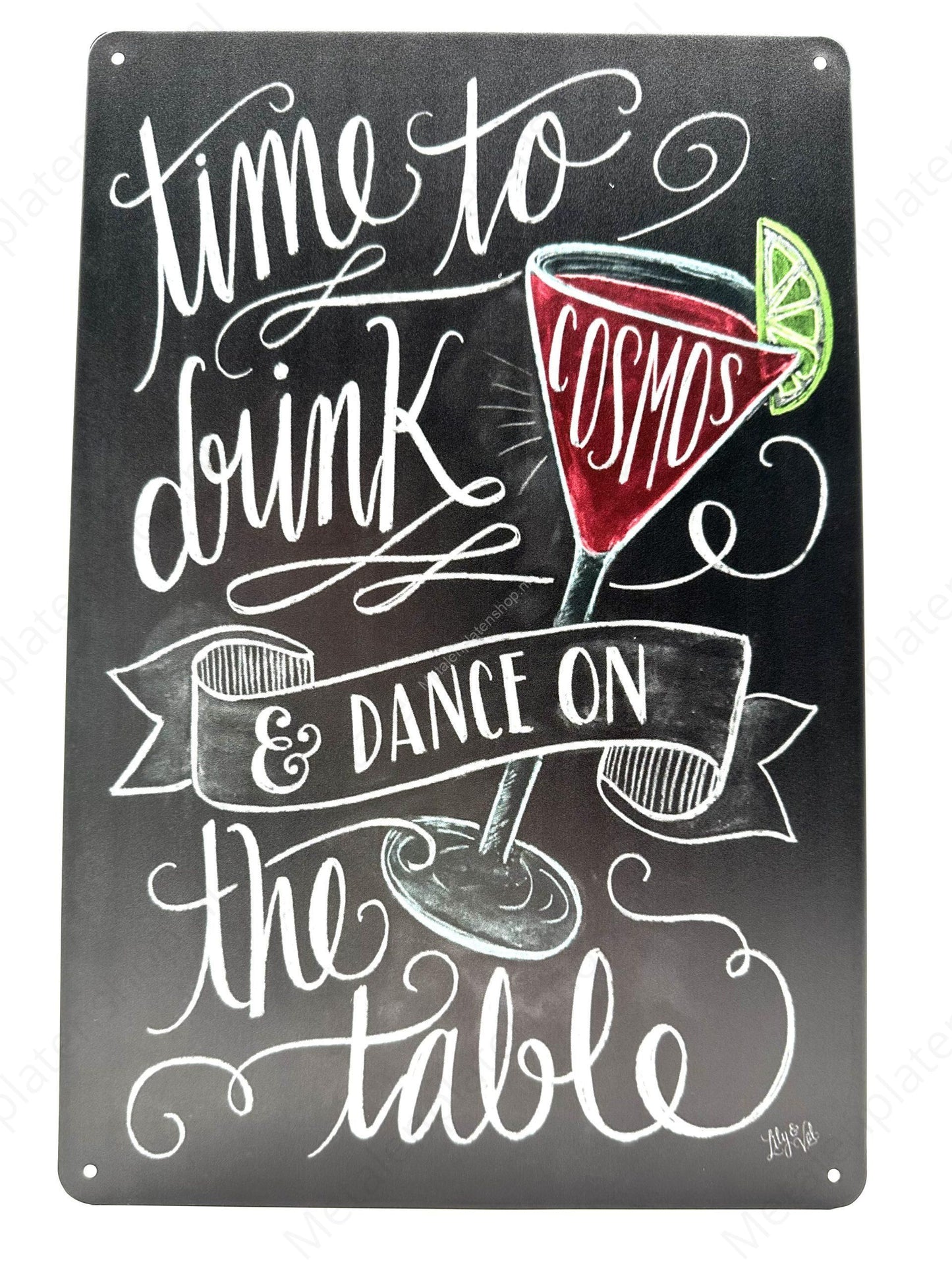 Time To Drink - Metalen Wandbord