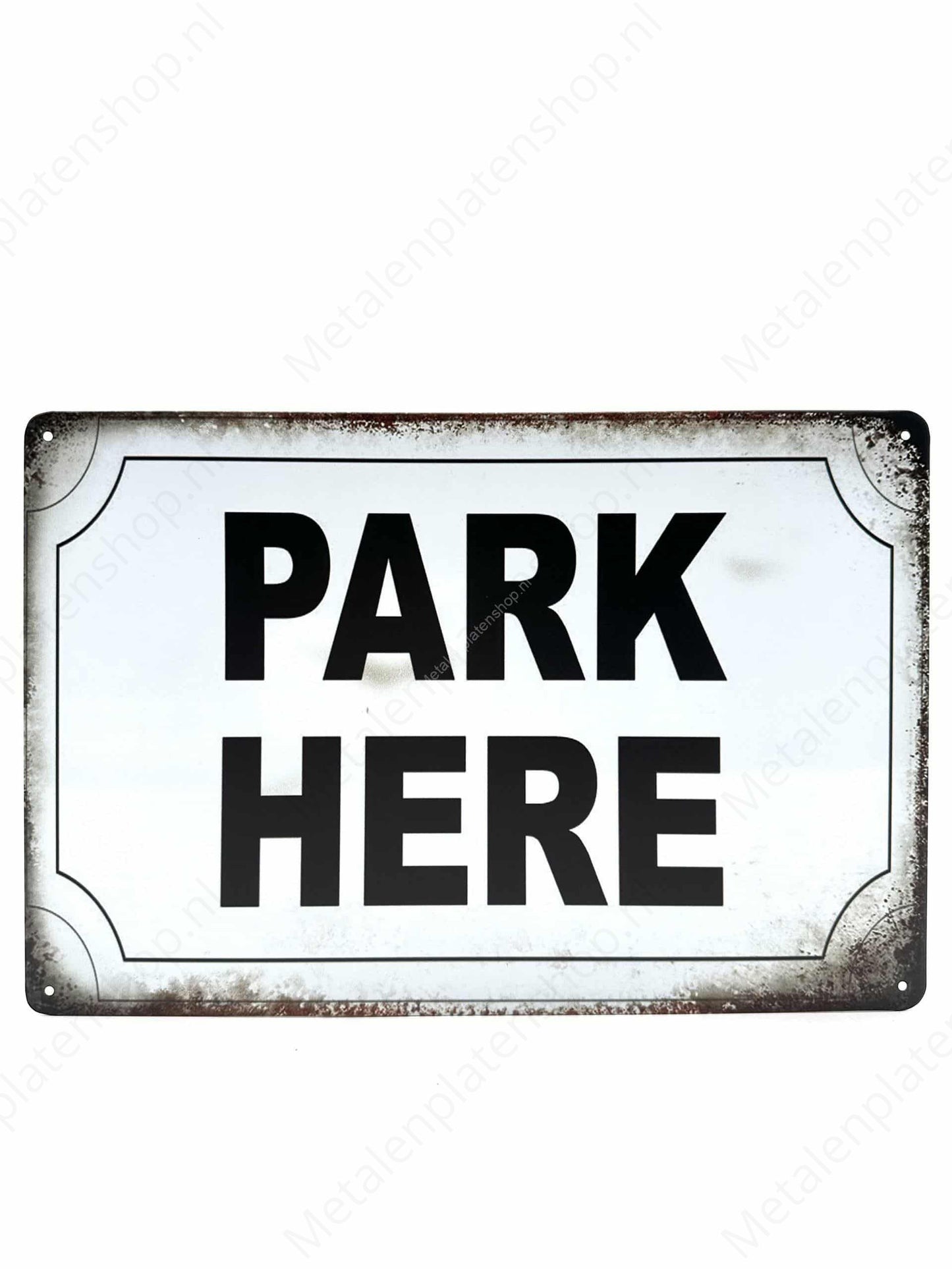Park Here - Metal Wall Sign