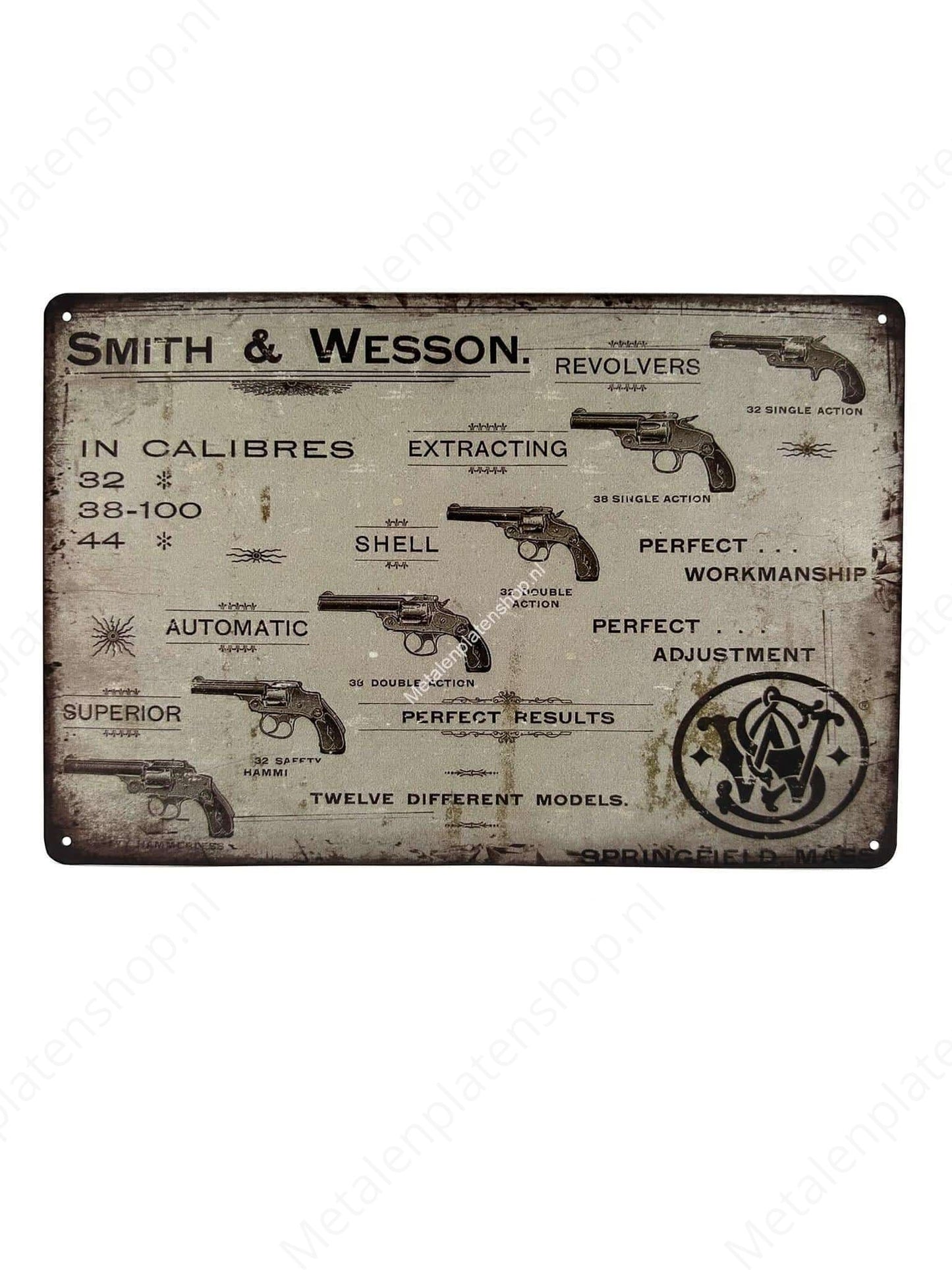 Smith &amp; Wesson Pistols #2 - Metal Wall Sign