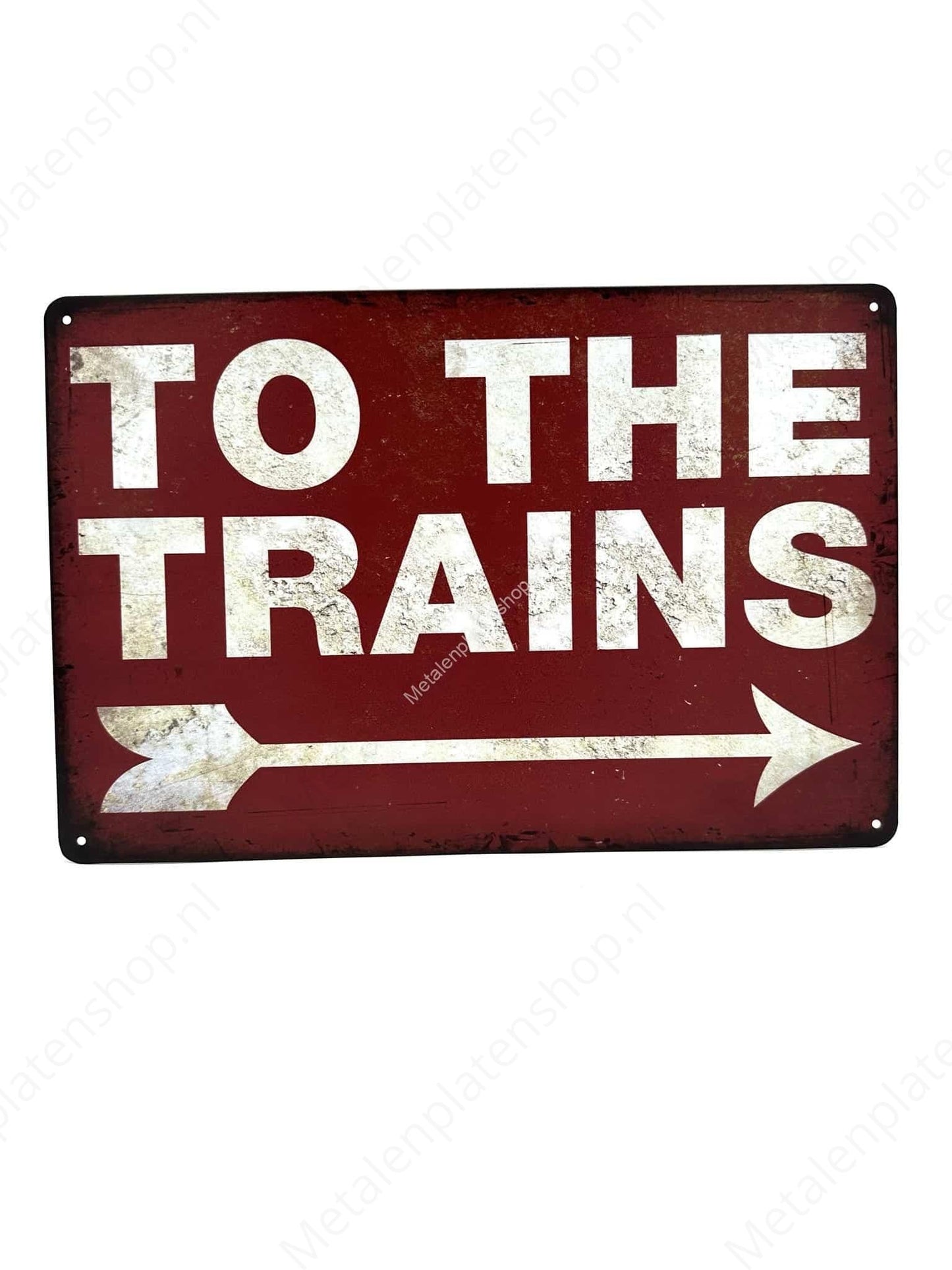 To The Trains - Trein - Metalen Wandbord