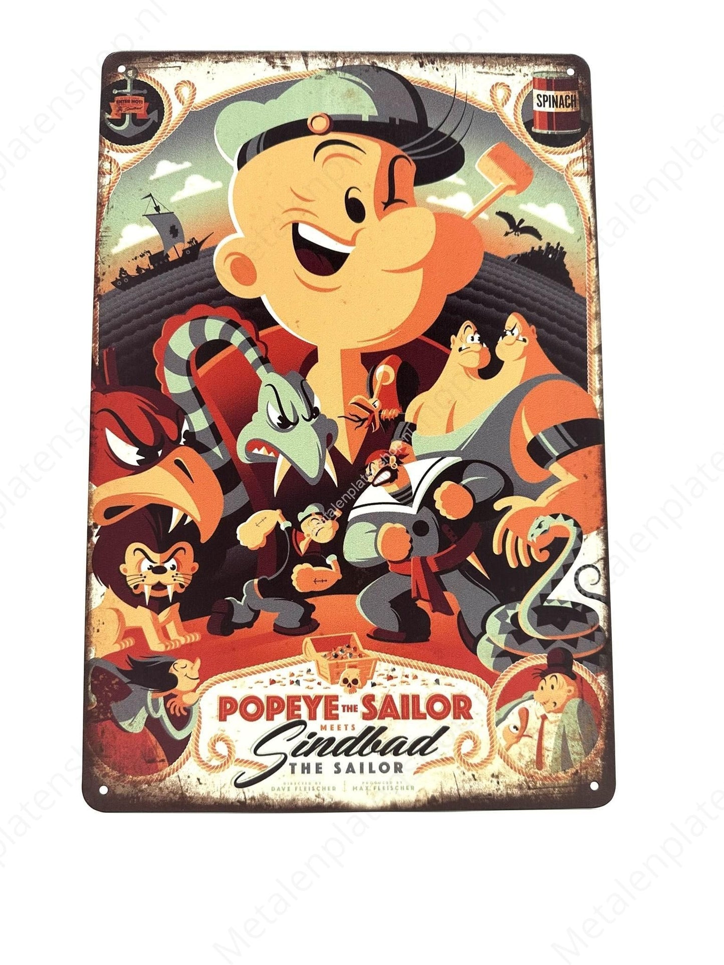 Popeye Sailor - Metalen Wandbord