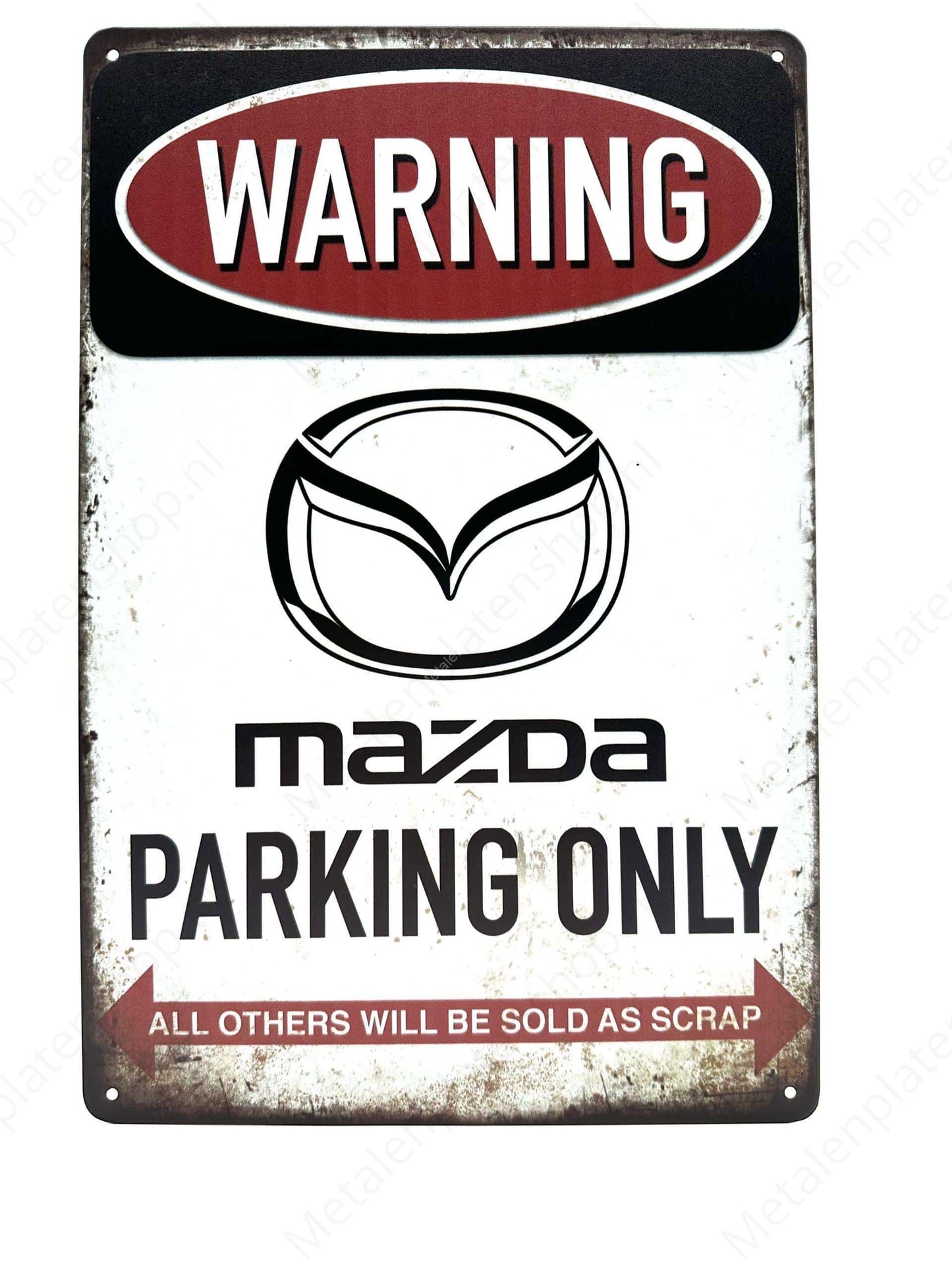 Warning Mazda Parking Only - Metal Wall Sign