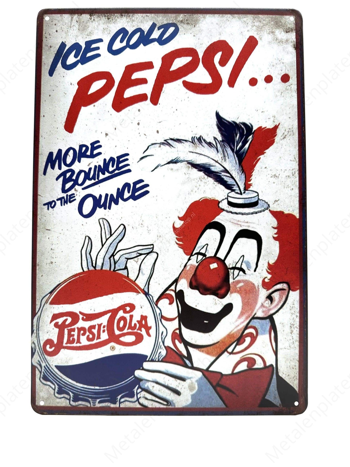 Ice Cold Pepsi – Mehr Schwung pro Unze – Metallwandschild